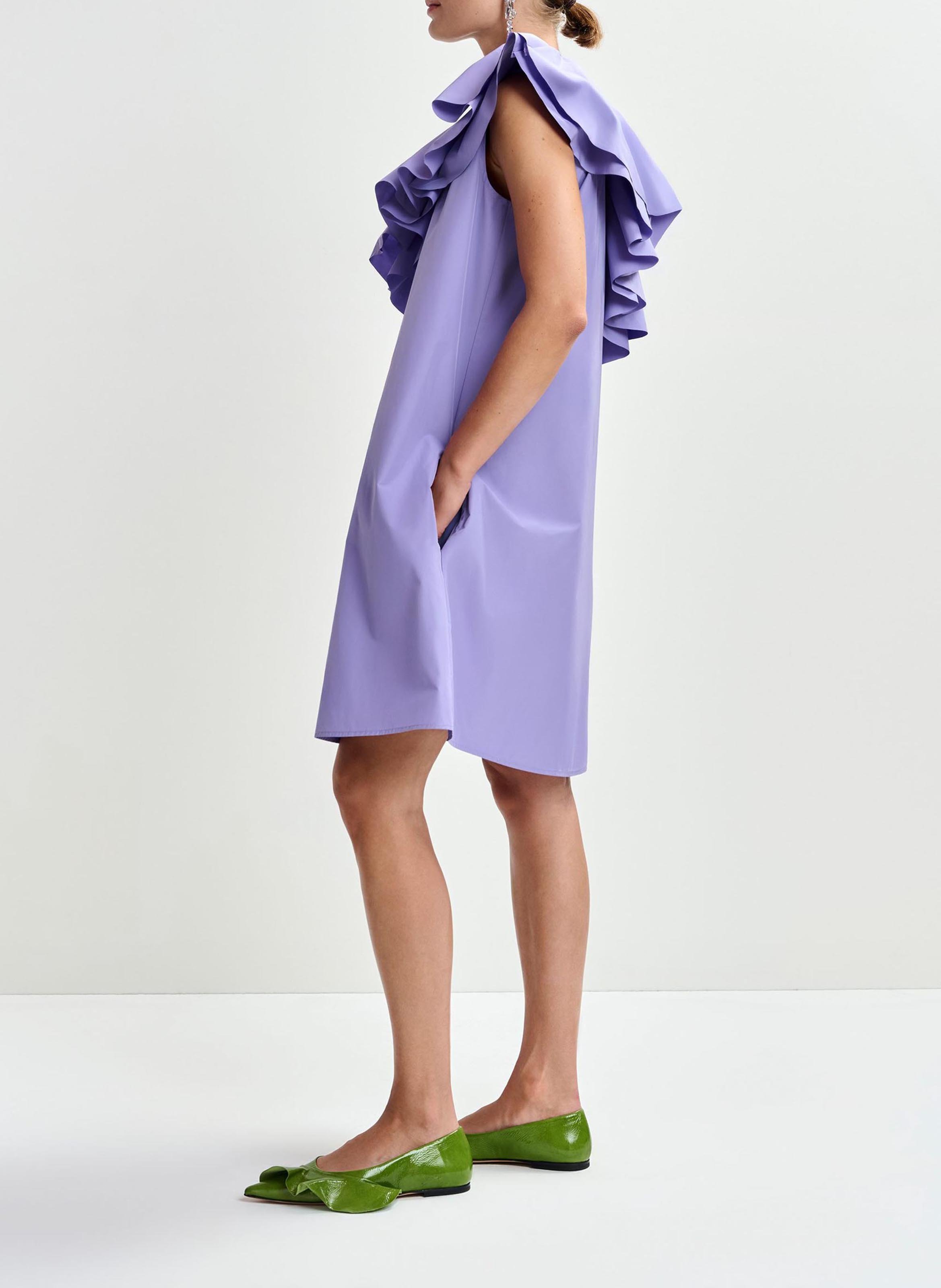 Robe courte col asymétrique ESSENTIEL ANTWERP Violet