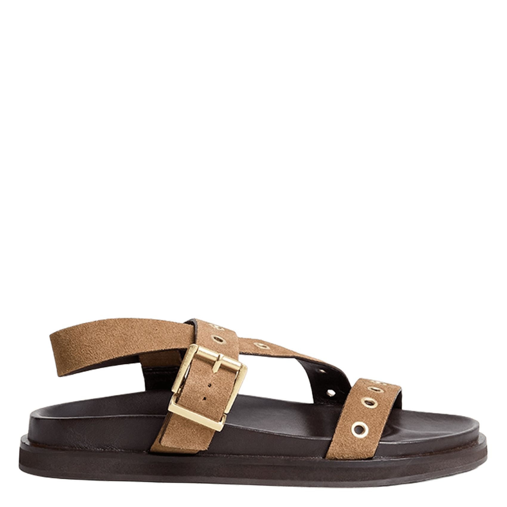 Flat soft leather sandals JONAK Brown