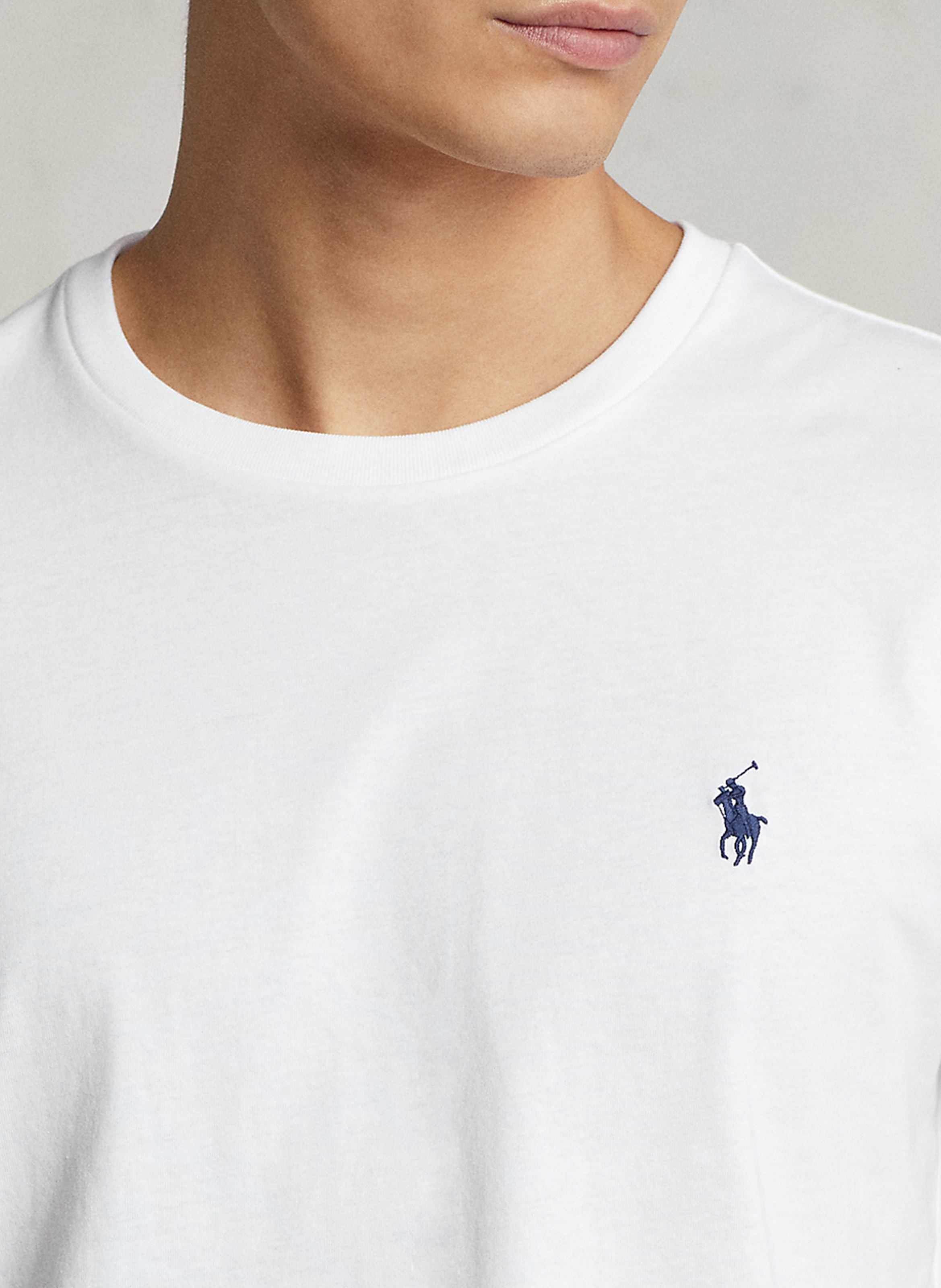 Long-sleeved round-neck cotton T-shirt POLO RALPH LAUREN White