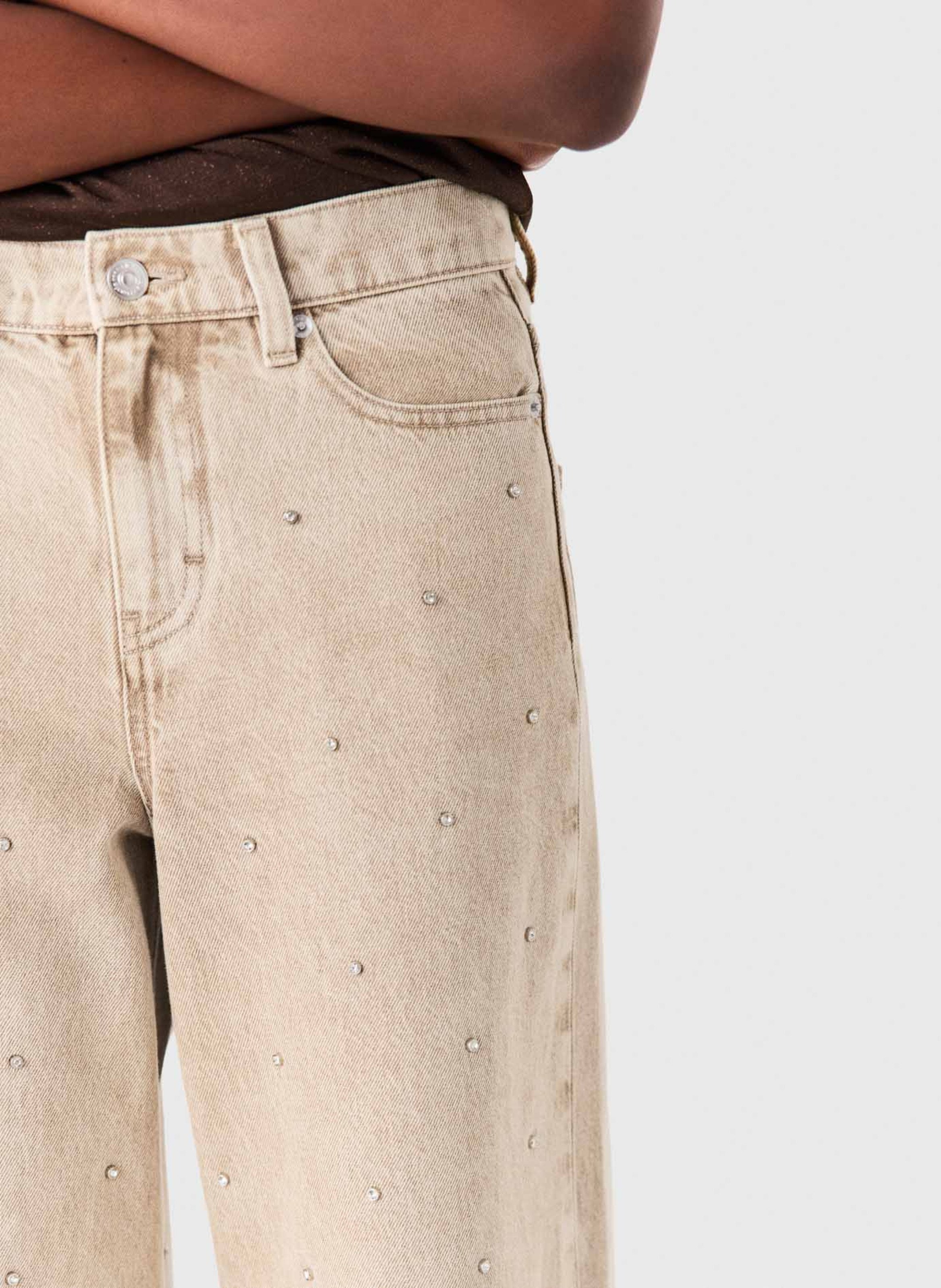 Flared cotton jeans MAJE Beige