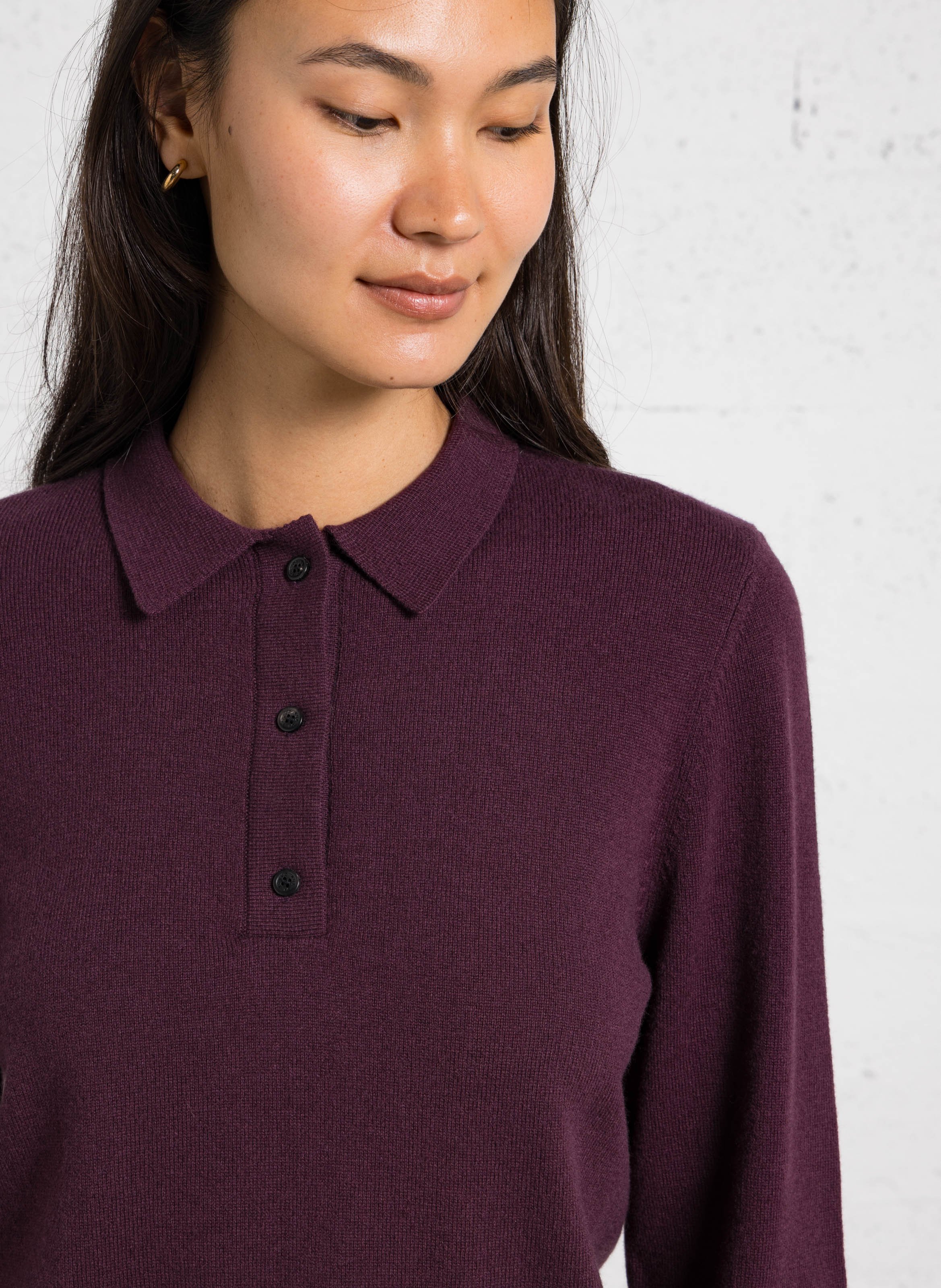 Straight wool polo sweater RUE DE TOKYO Purple