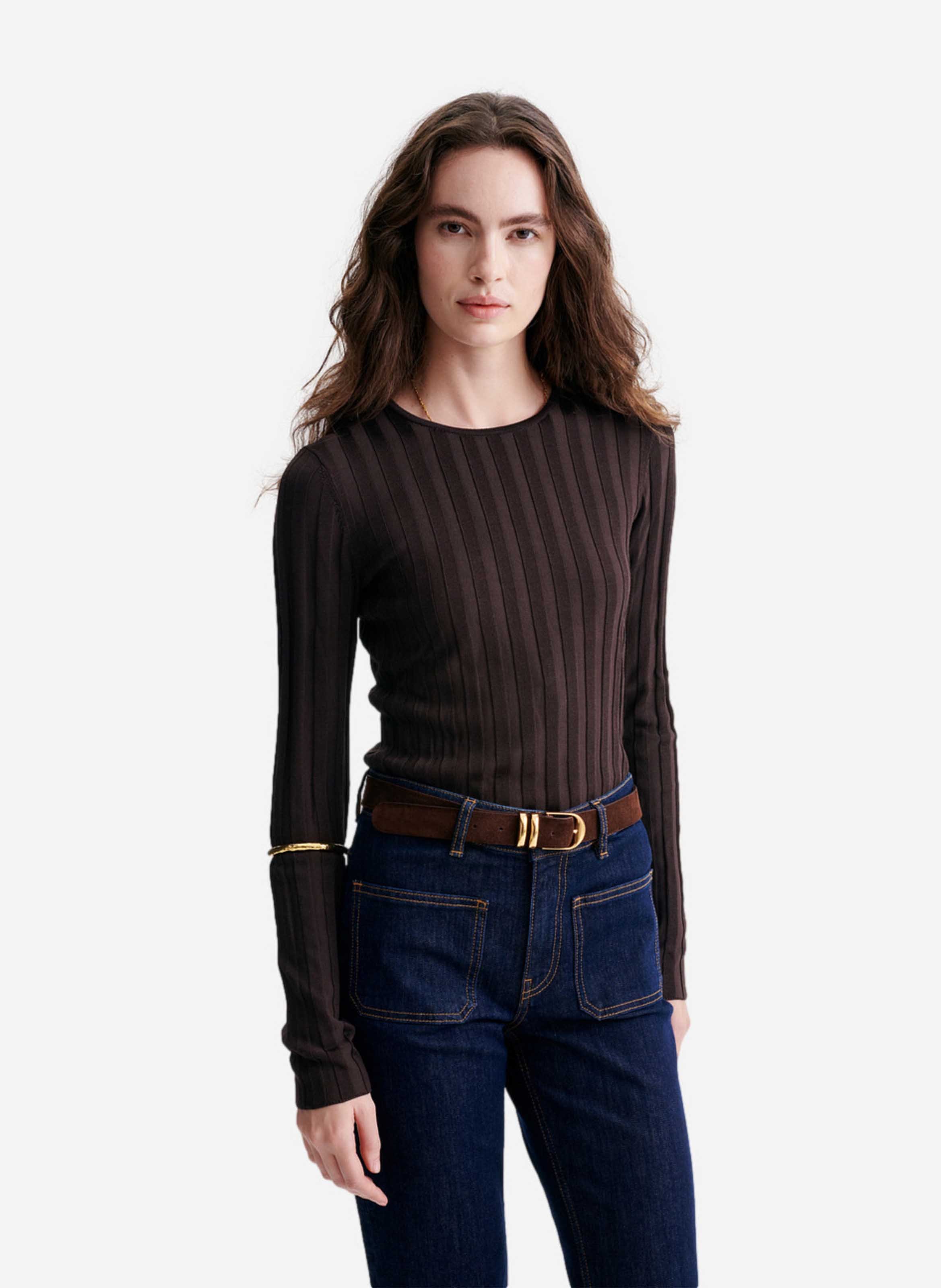 Pull col rond  VANESSA BRUNO Marron