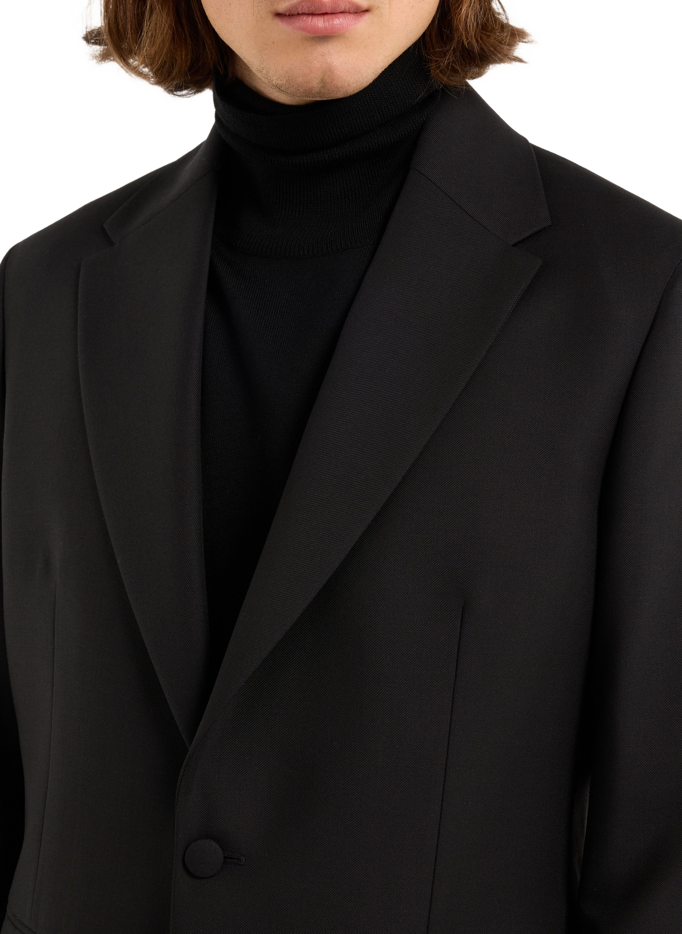 Solid Wool Suit Jacket SAISON 1865 Black