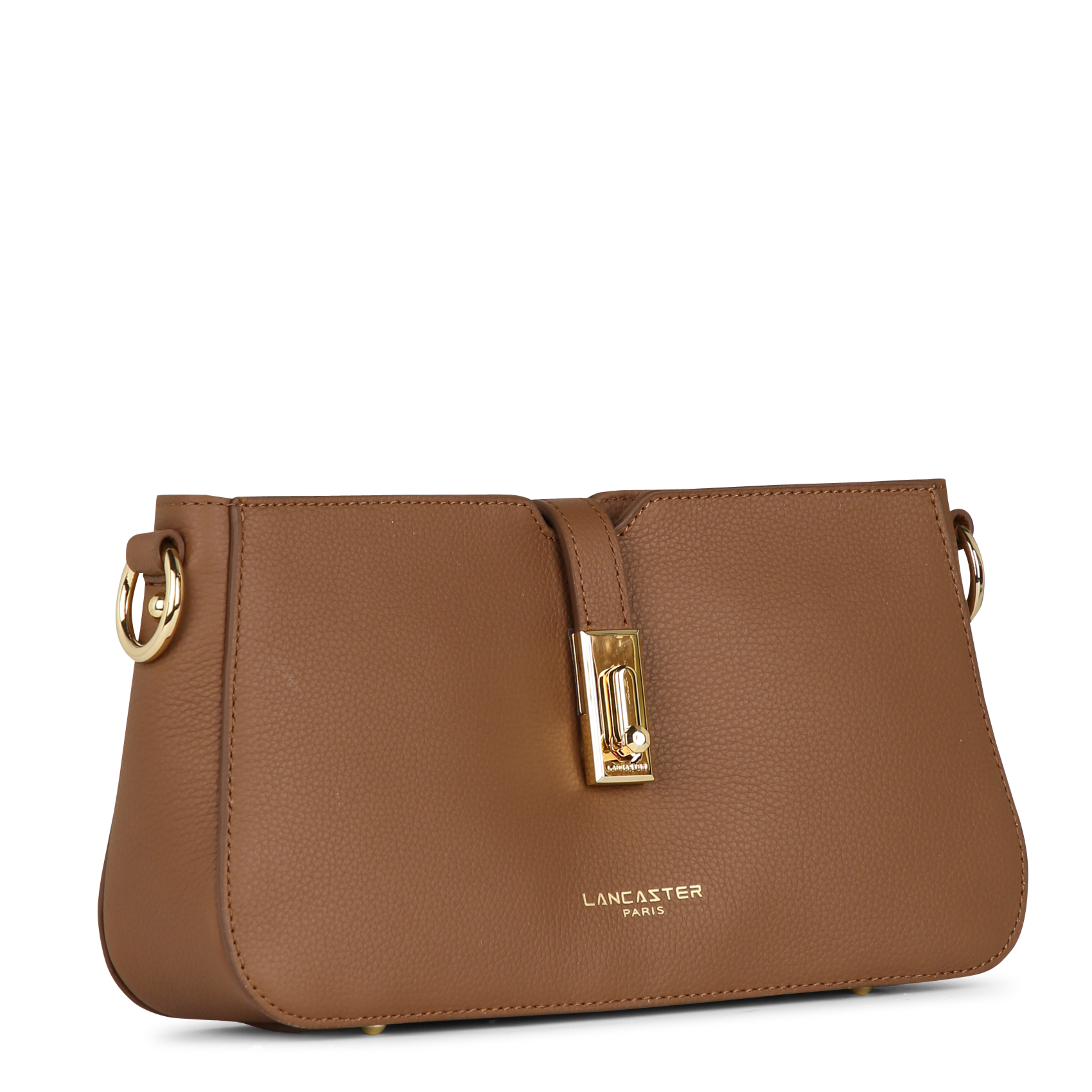 Rectangular cowhide leather handbag LANCASTER PARIS Brown