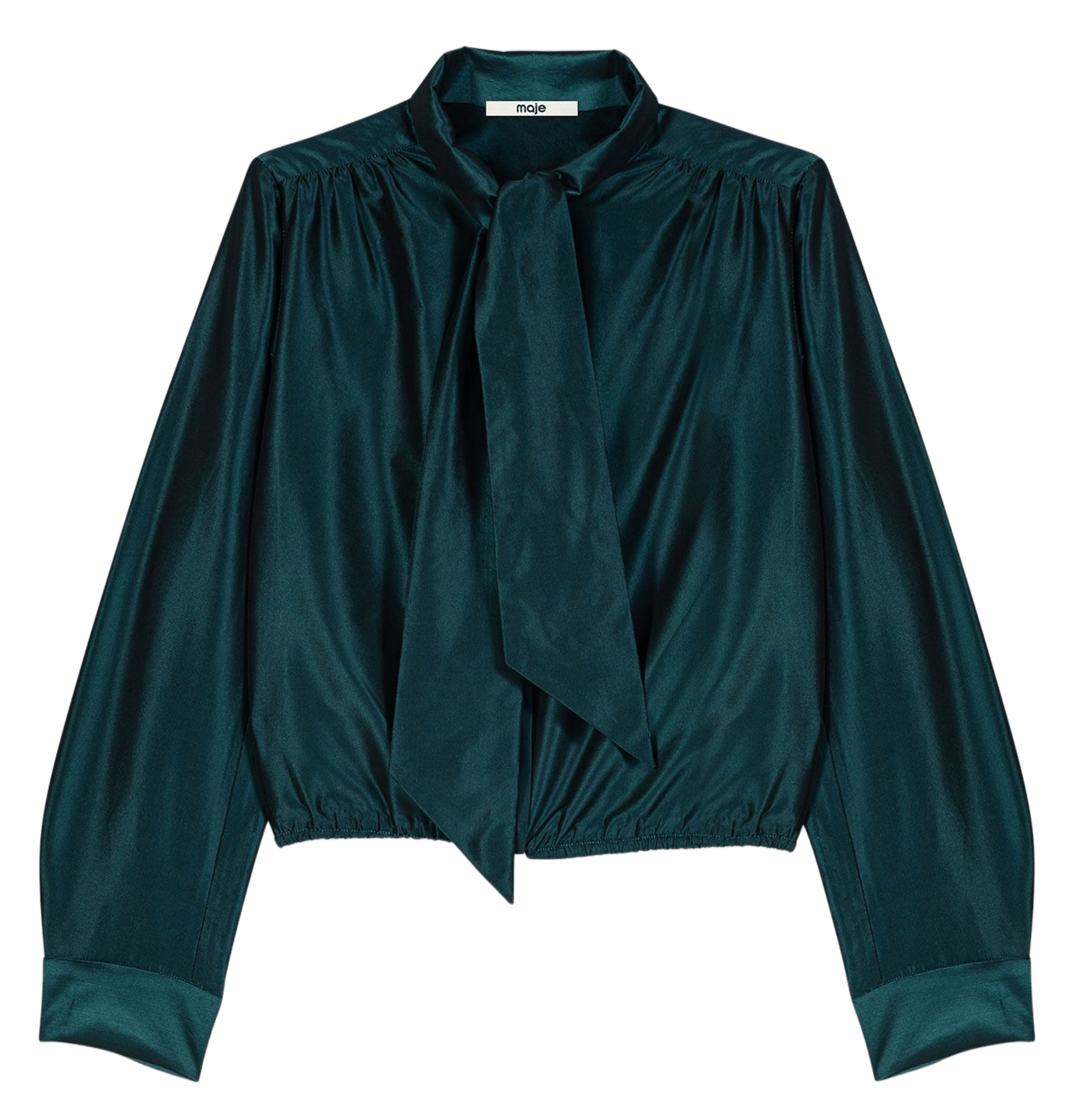 Blouse droite col à nouer MAJE Vert