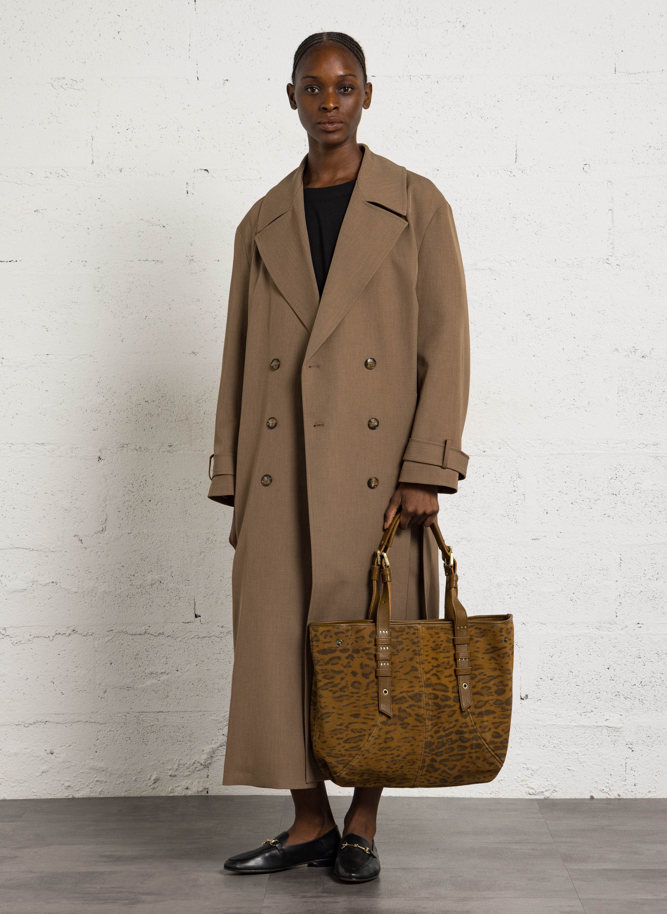 Leather shoulder bag MILA LOUISE Beige