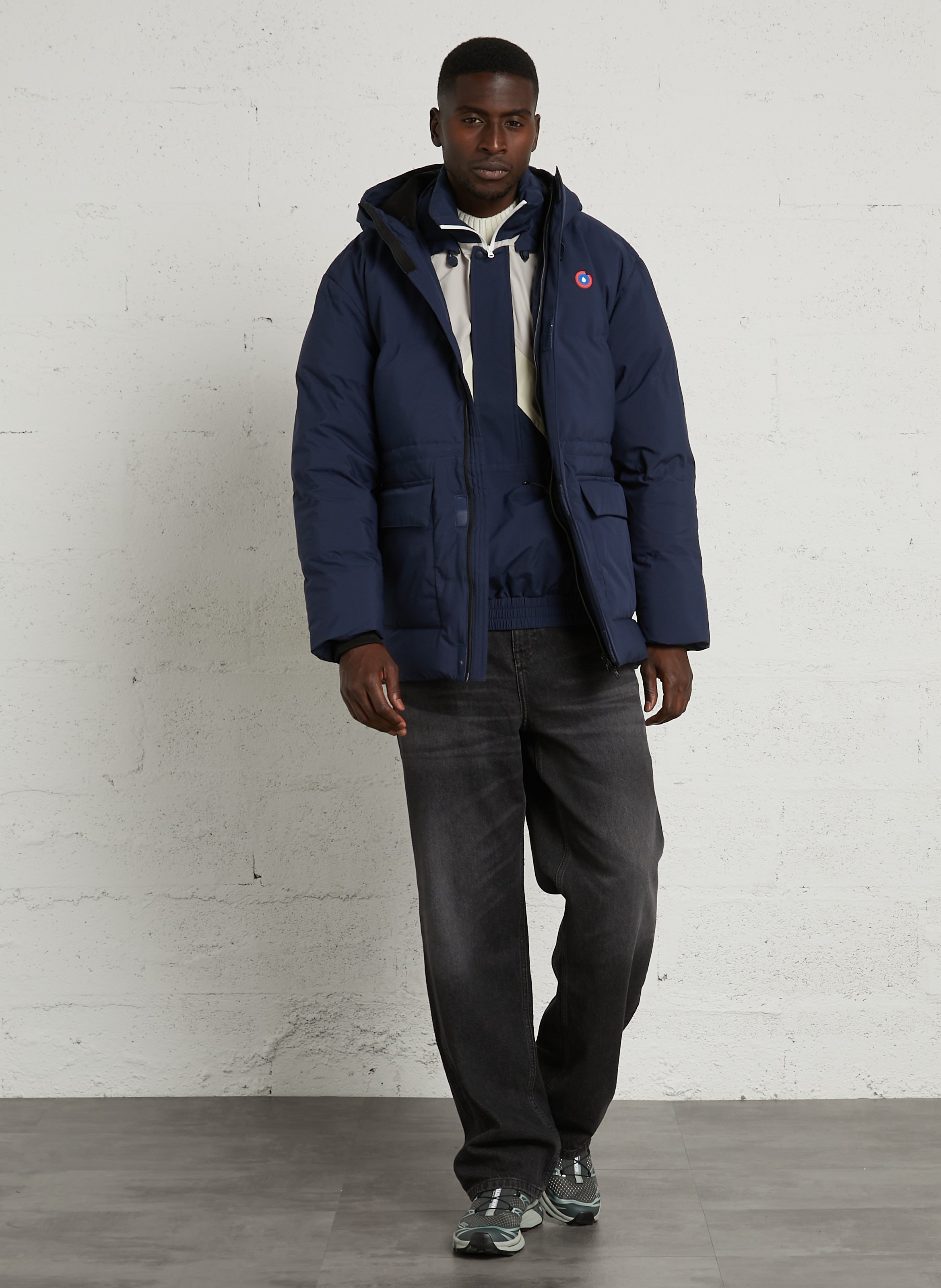 Weite wasserdichte Daunenjacke FLOTTE Blau