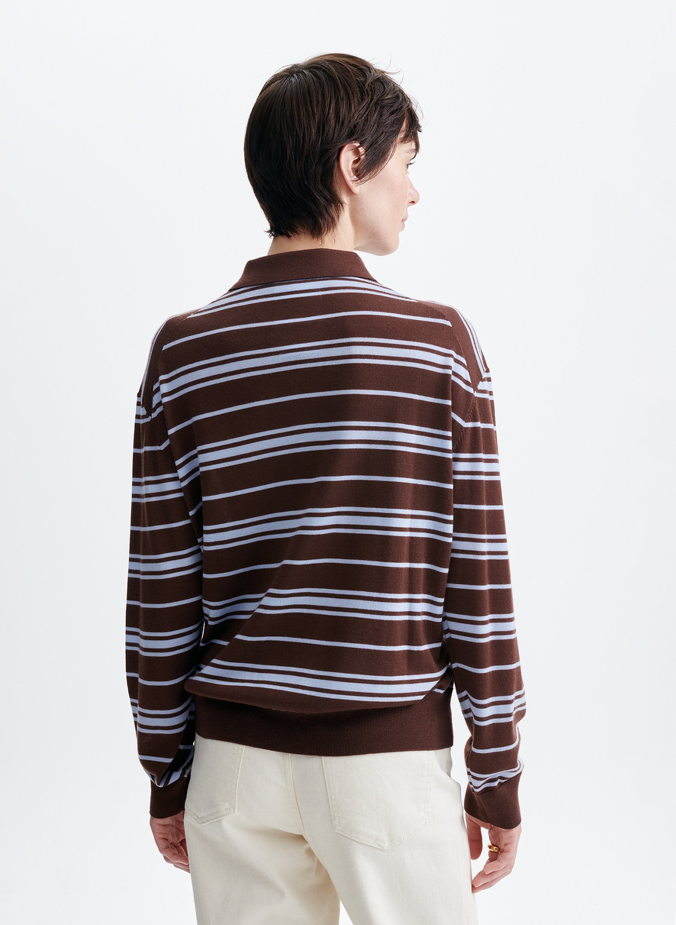 Langarm-Poloshirt aus Wolle VANESSA BRUNO Mehrfarbig