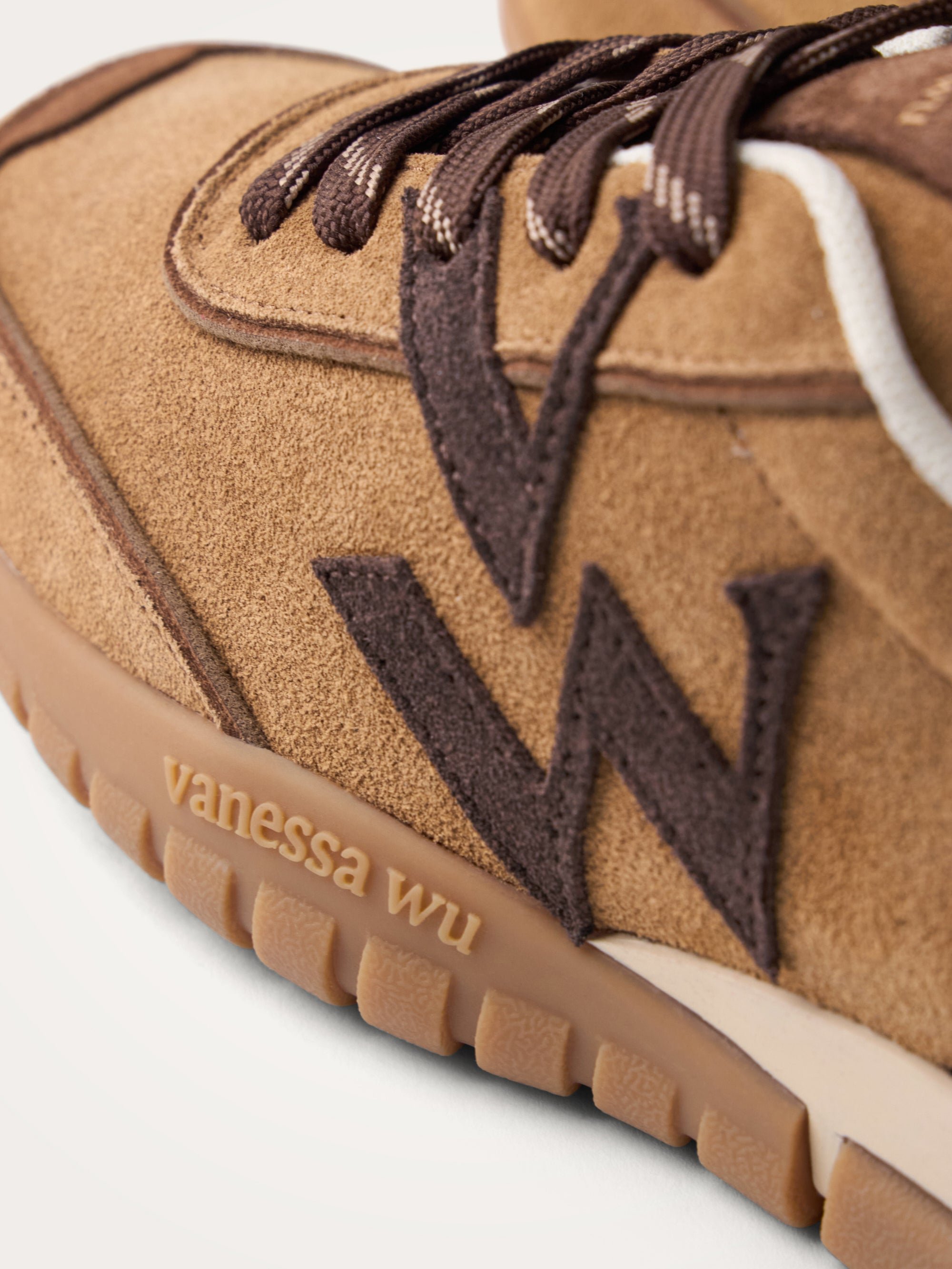Sneakers with monogram on graphic sole VANESSA WU Beige