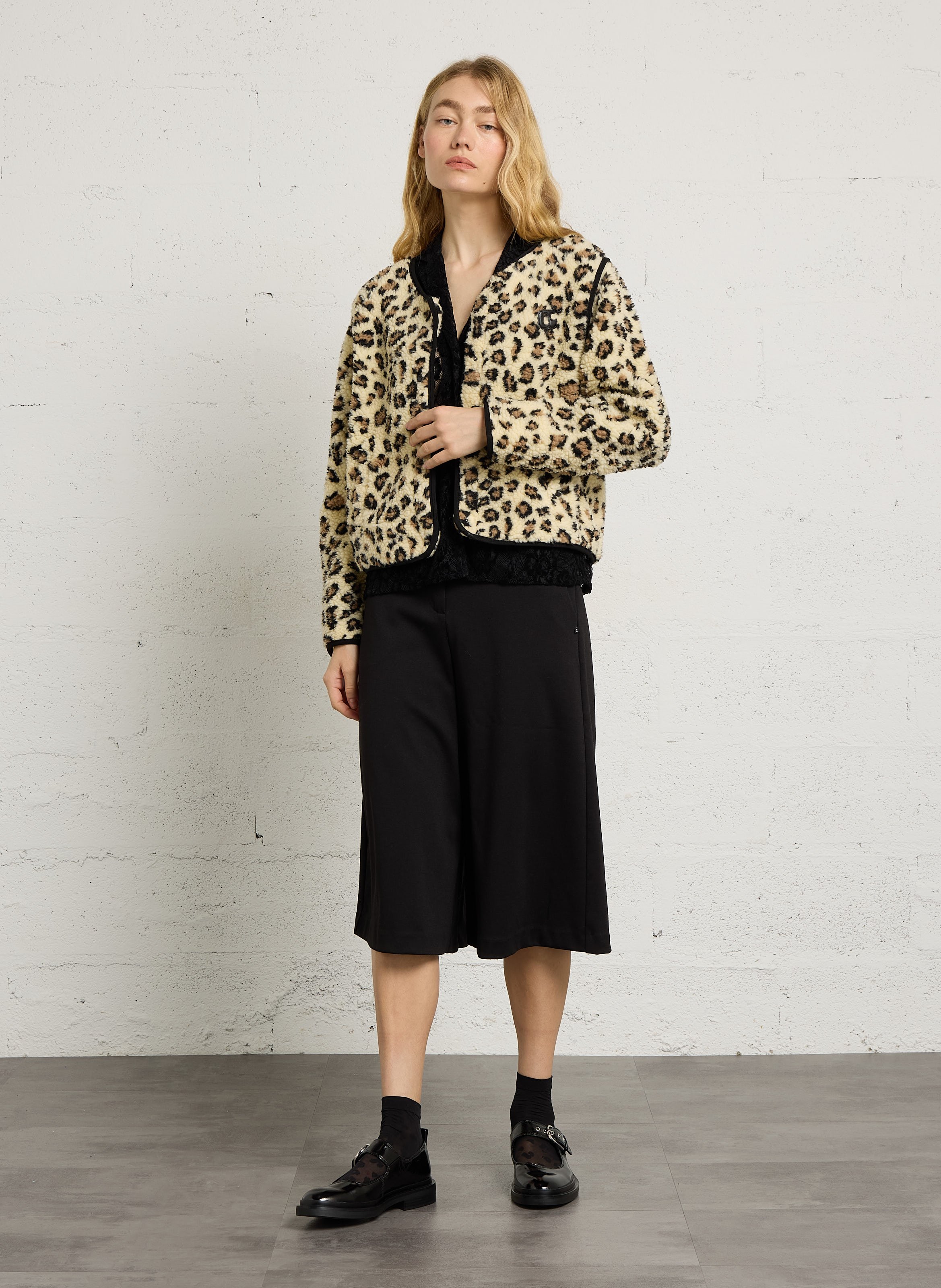 Sleeveless straight printed vest LE TEMPS DES CERISES Brown