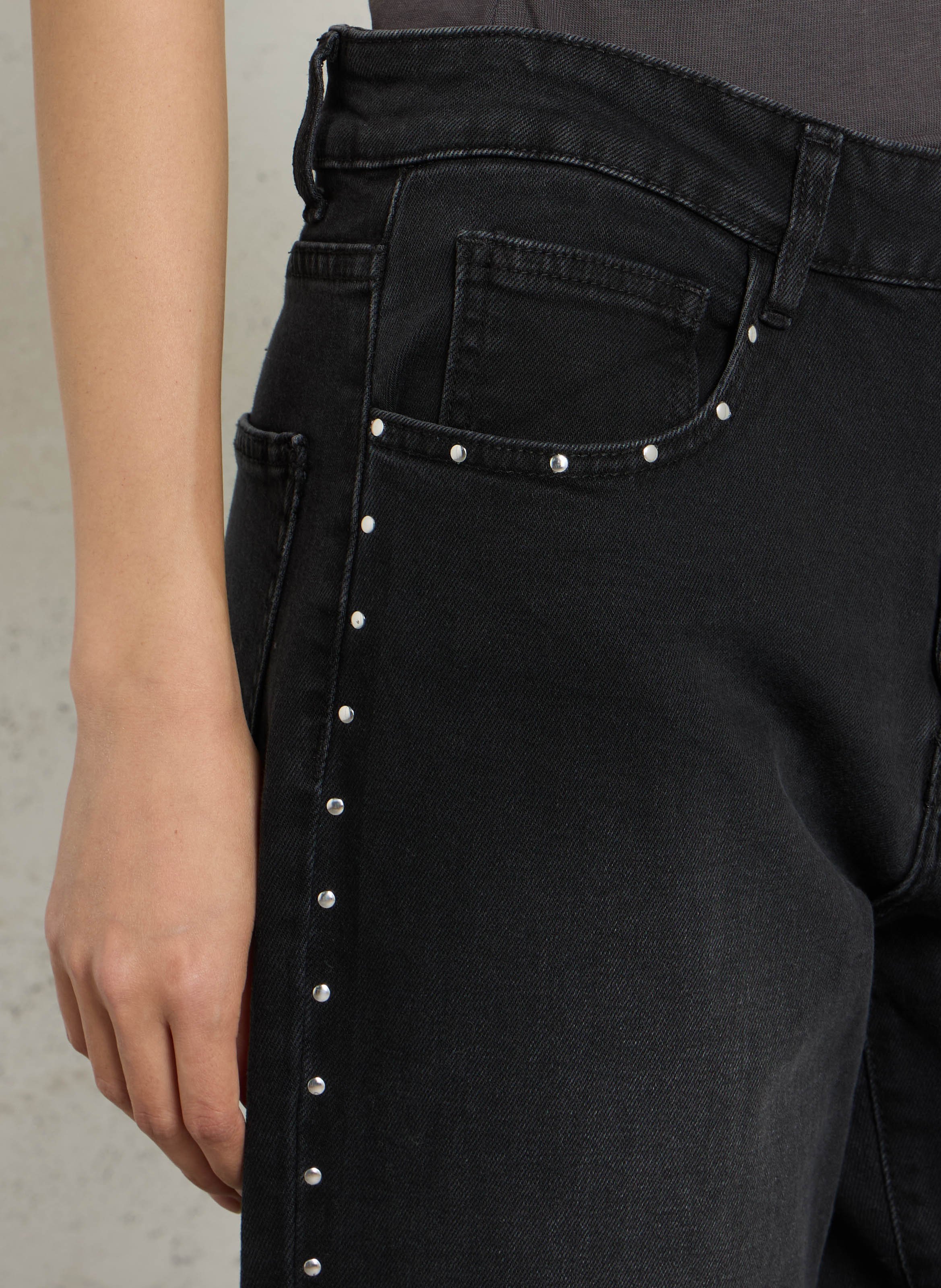 Straight-fit jeans with stud detailing in a cotton blend SUD EXPRESS Black