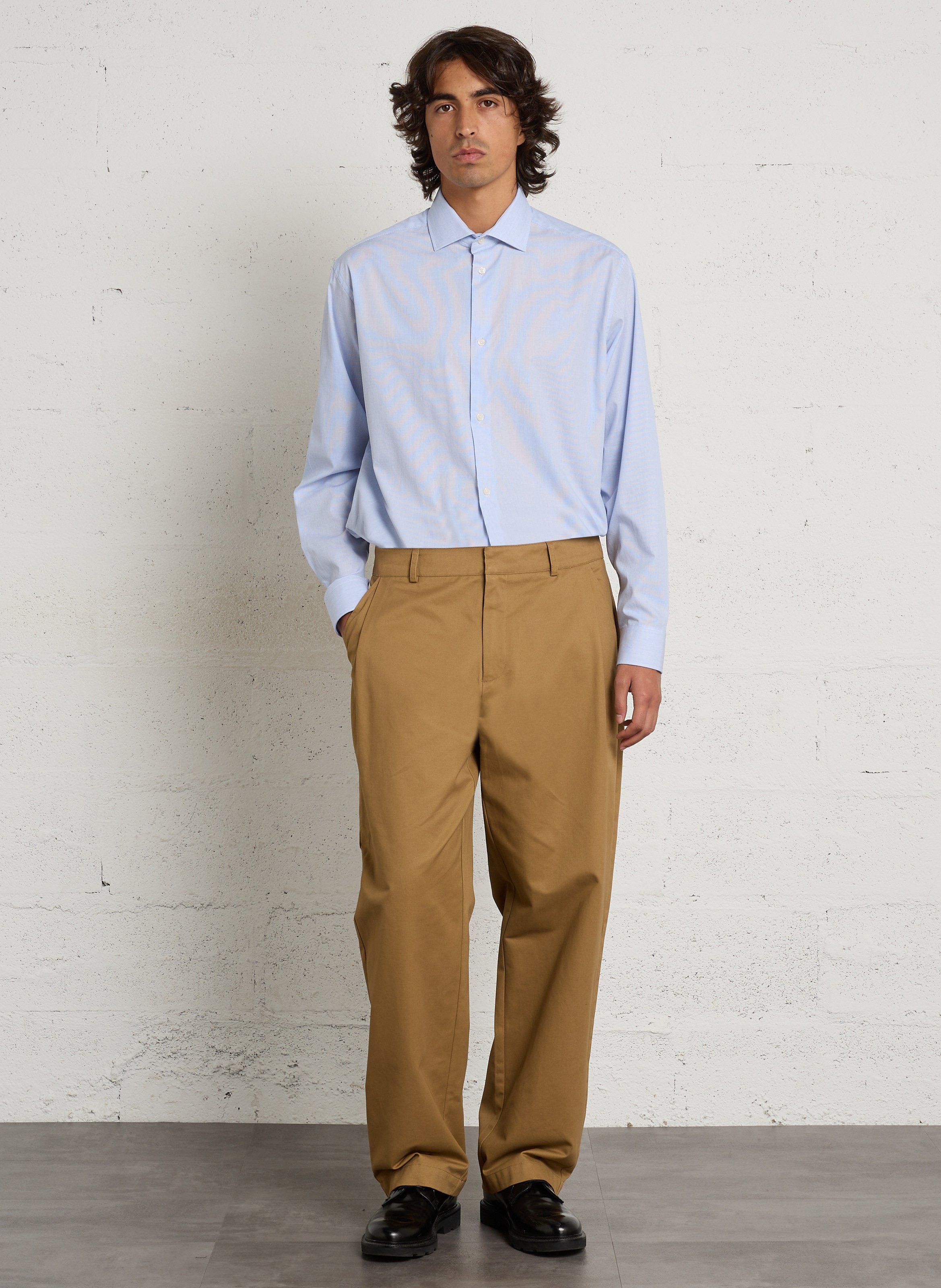 Pantalon droit en coton MINIMUM Marron