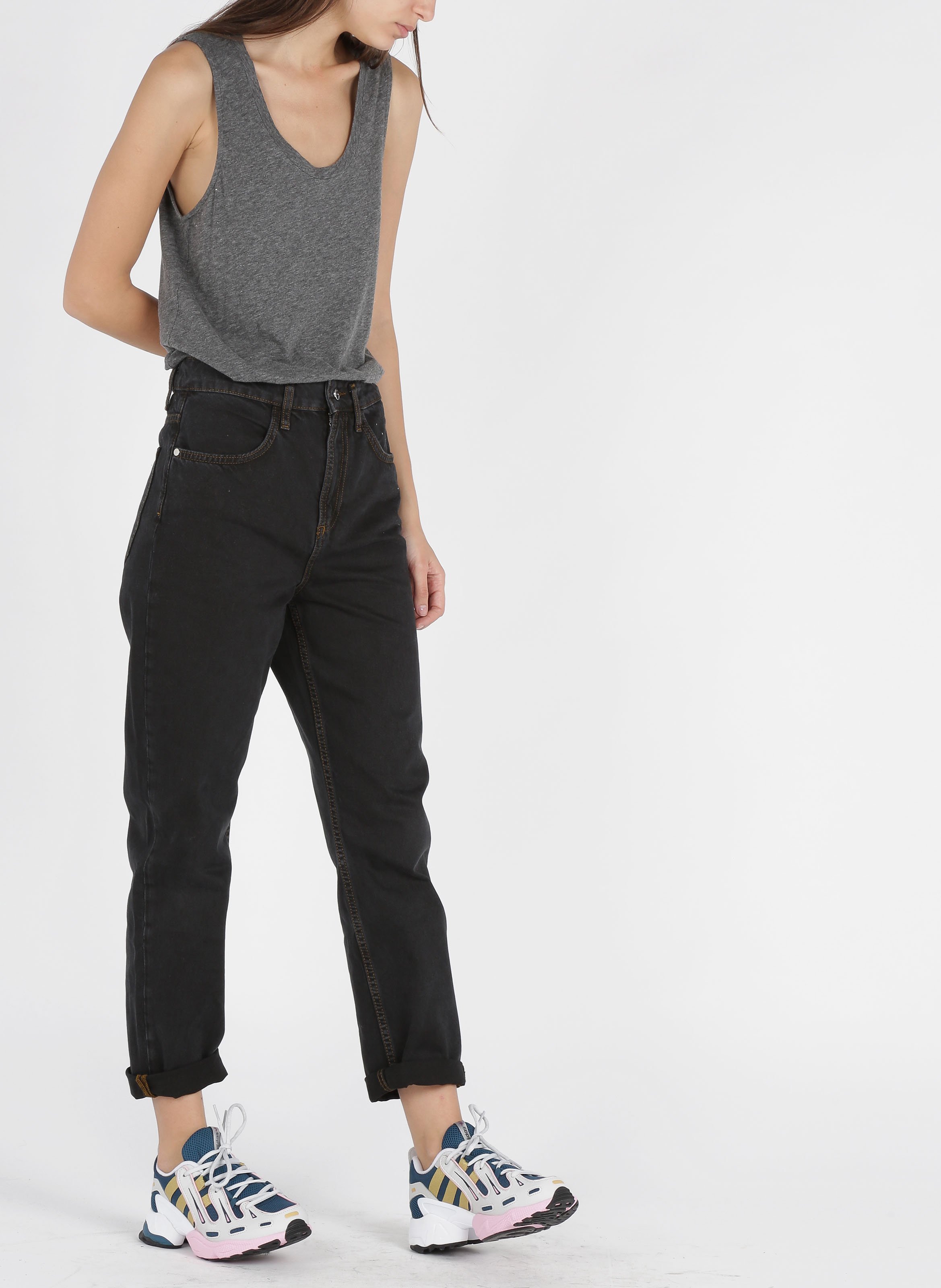 Débardeur col rond en coton mélangé AMERICAN VINTAGE Gris