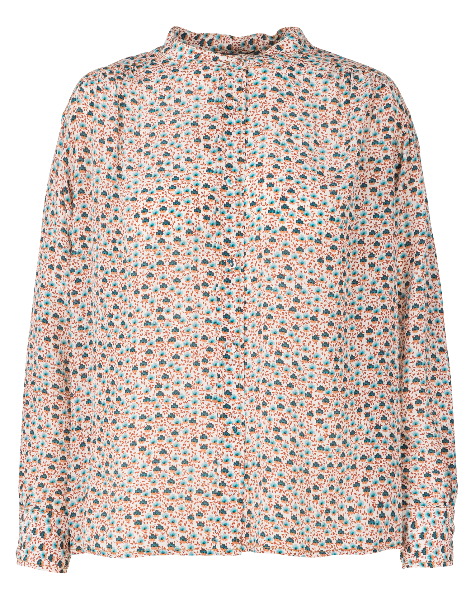 Chemise ample col rond en soie imprimée PAUL AND JOE Bleu