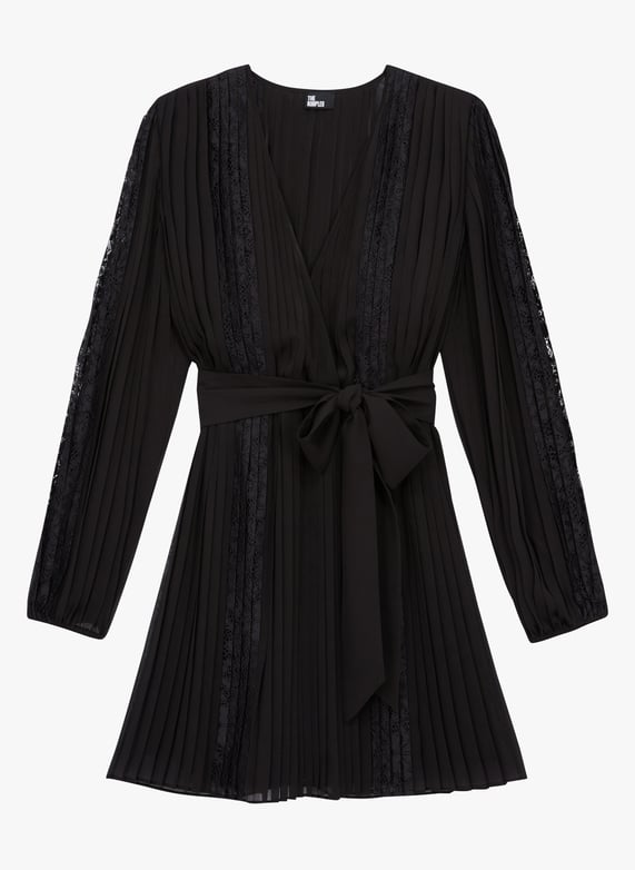 Robe courte avec dentelle Noir The kooples Femme Place des