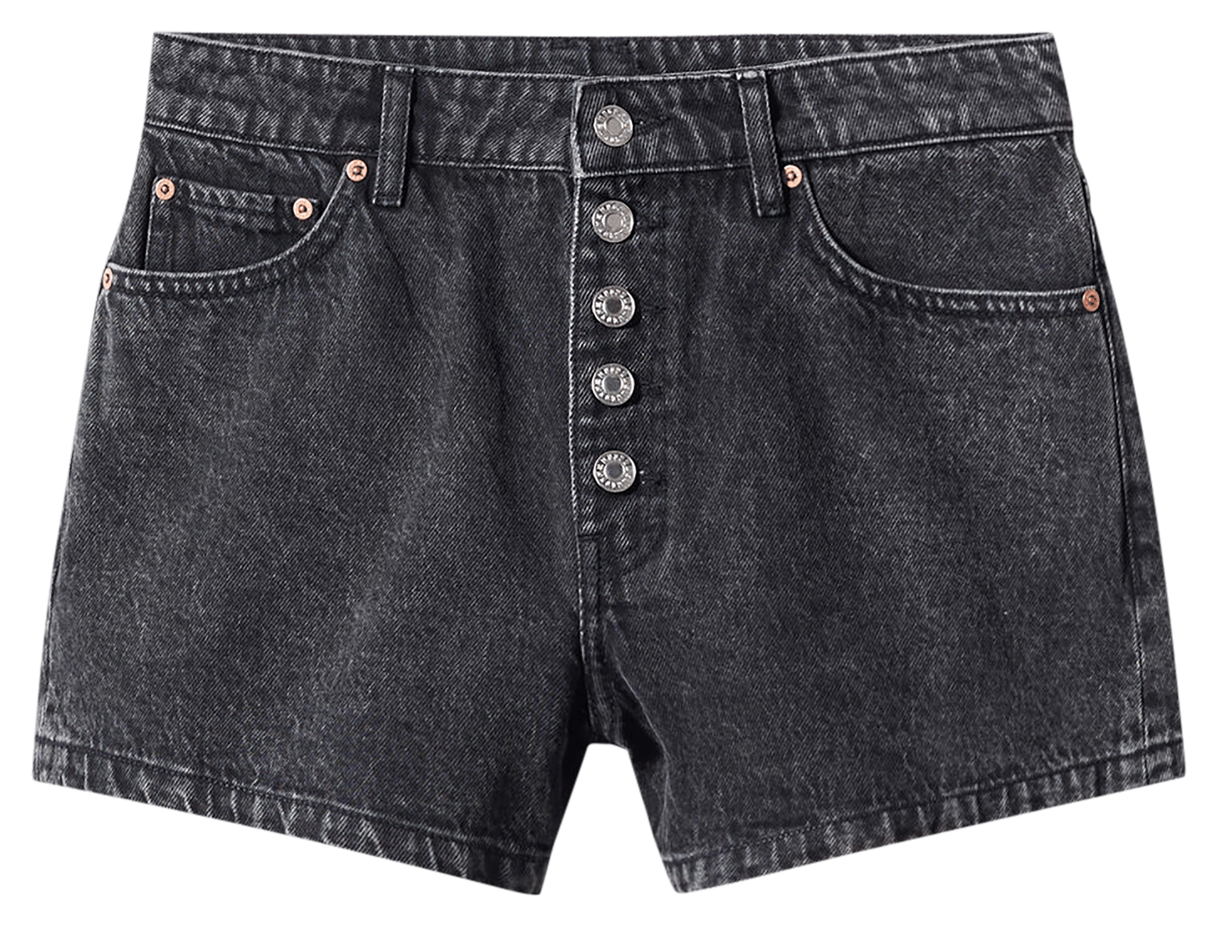 Straight cotton jean shorts GreyMANGO
