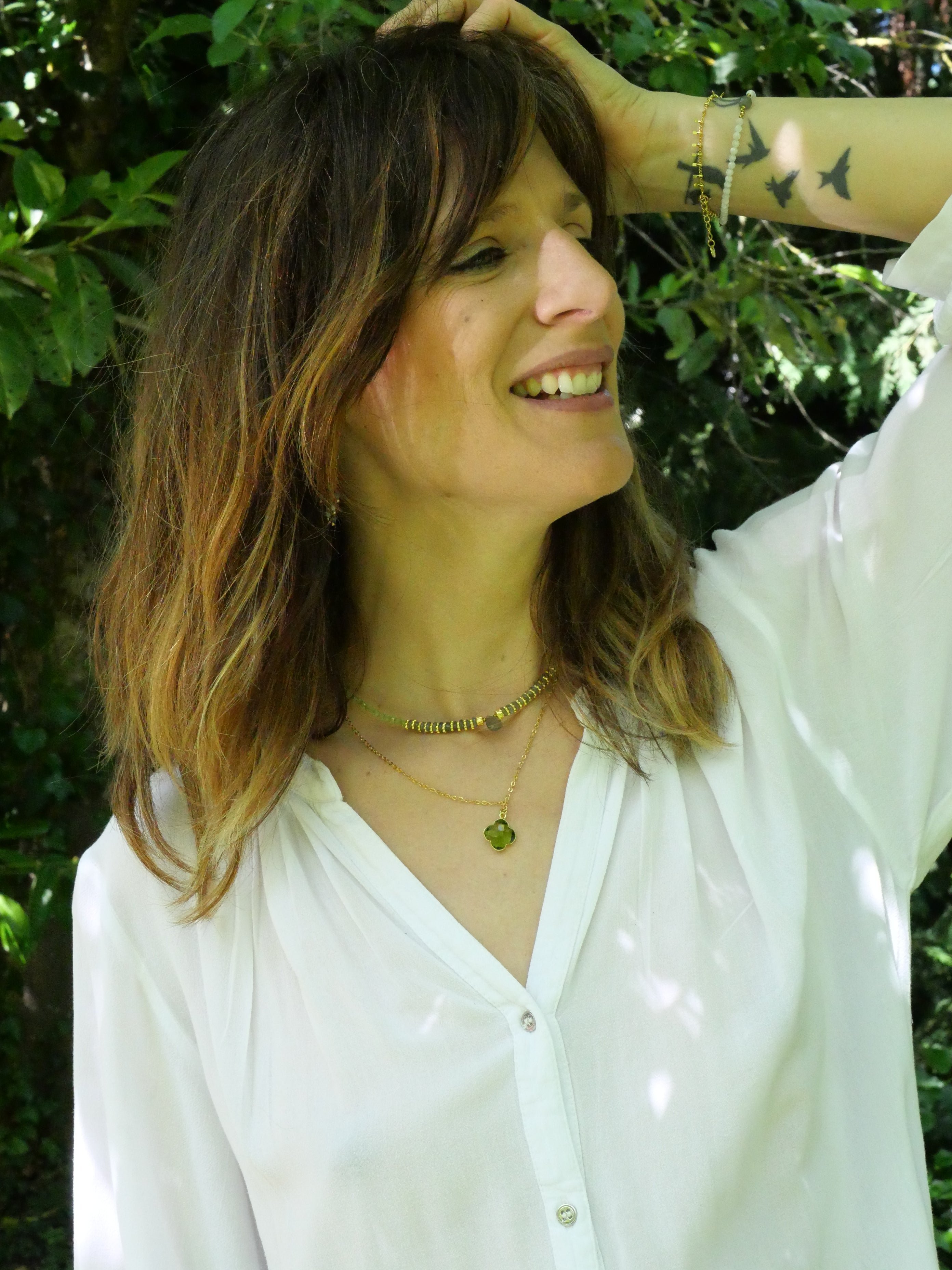 Peridot and labradorite necklace GINANDGER Green