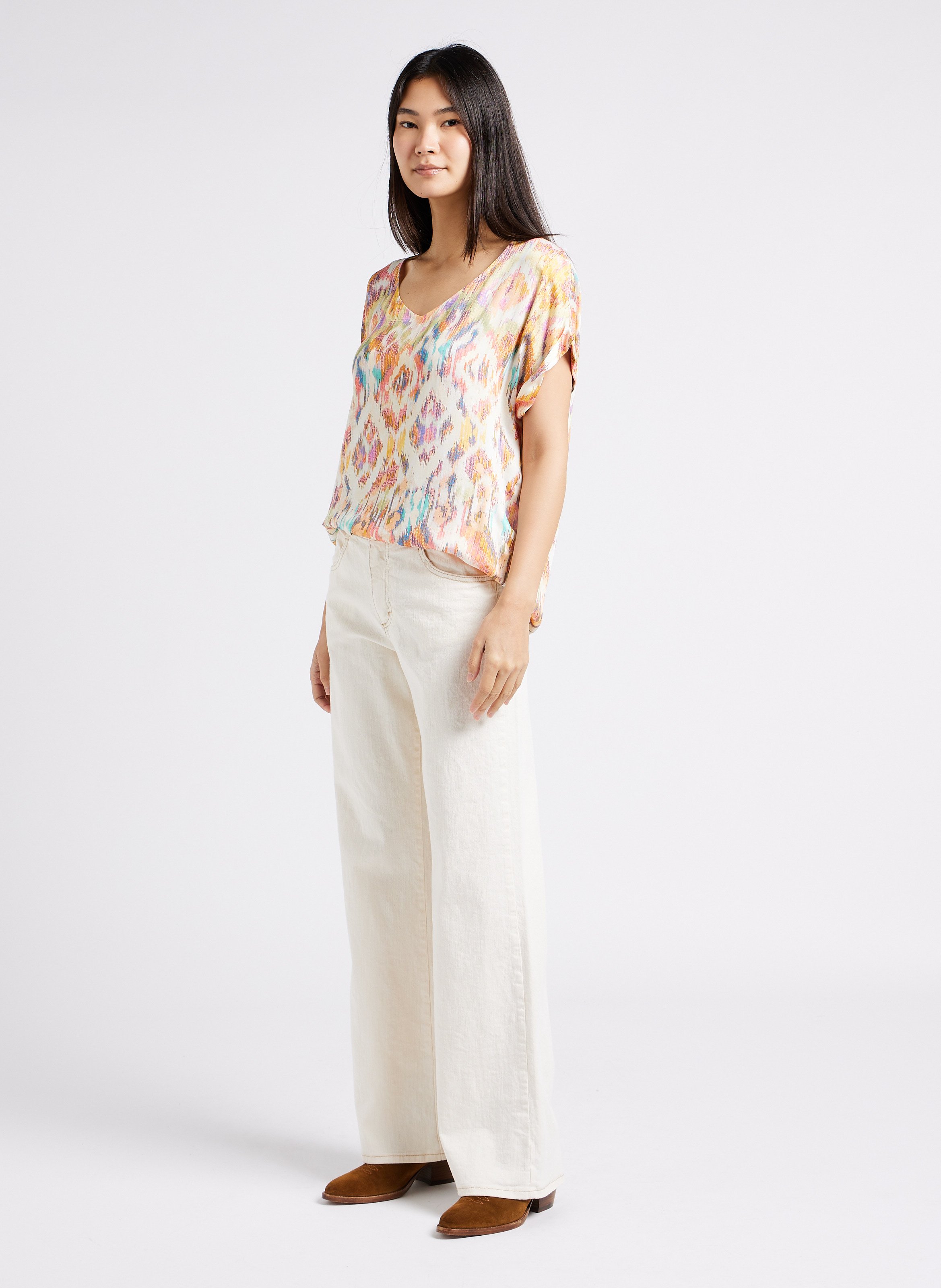 Rechte jeans | katoenblend PLEASE Beige