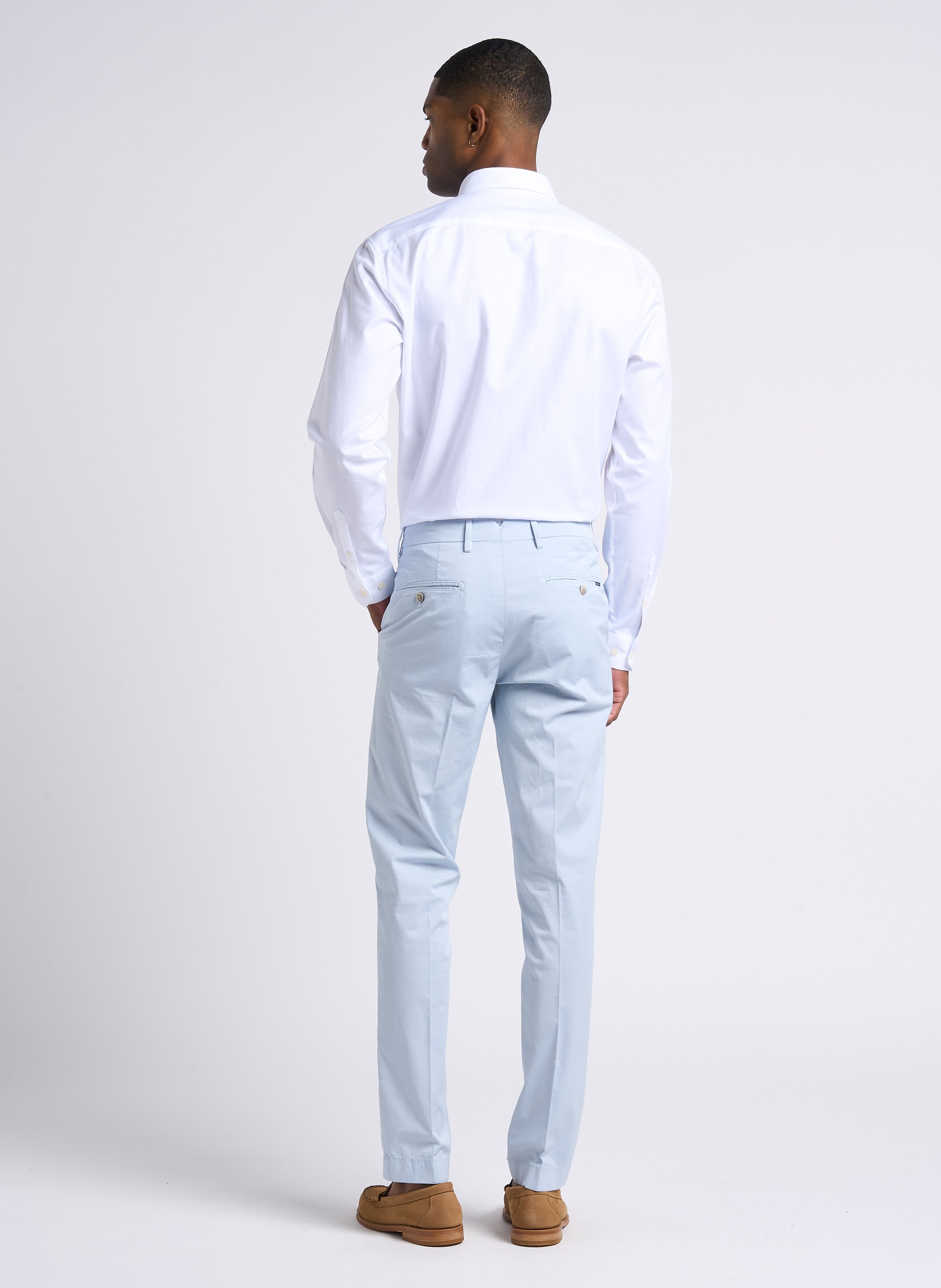 Straight cotton shirt with classic collar AU PRINTEMPS PARIS White