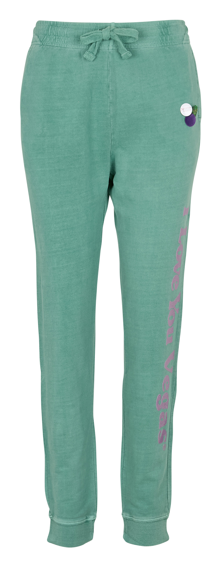 Oversized cotton jogging pants with screen printing JOGGER SOUVENIR Lightgreen