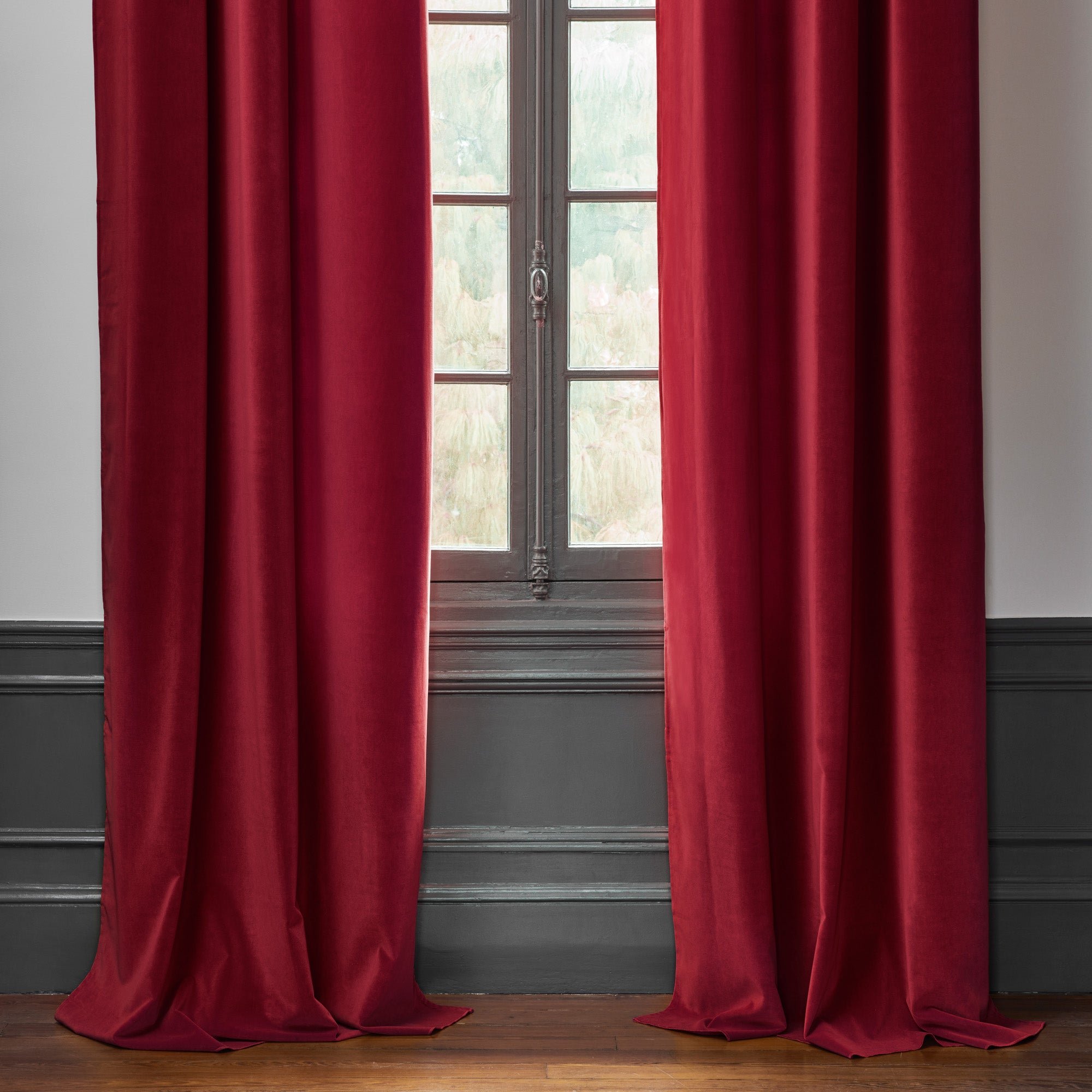 Curtain with gilt eyelets MADURA Red