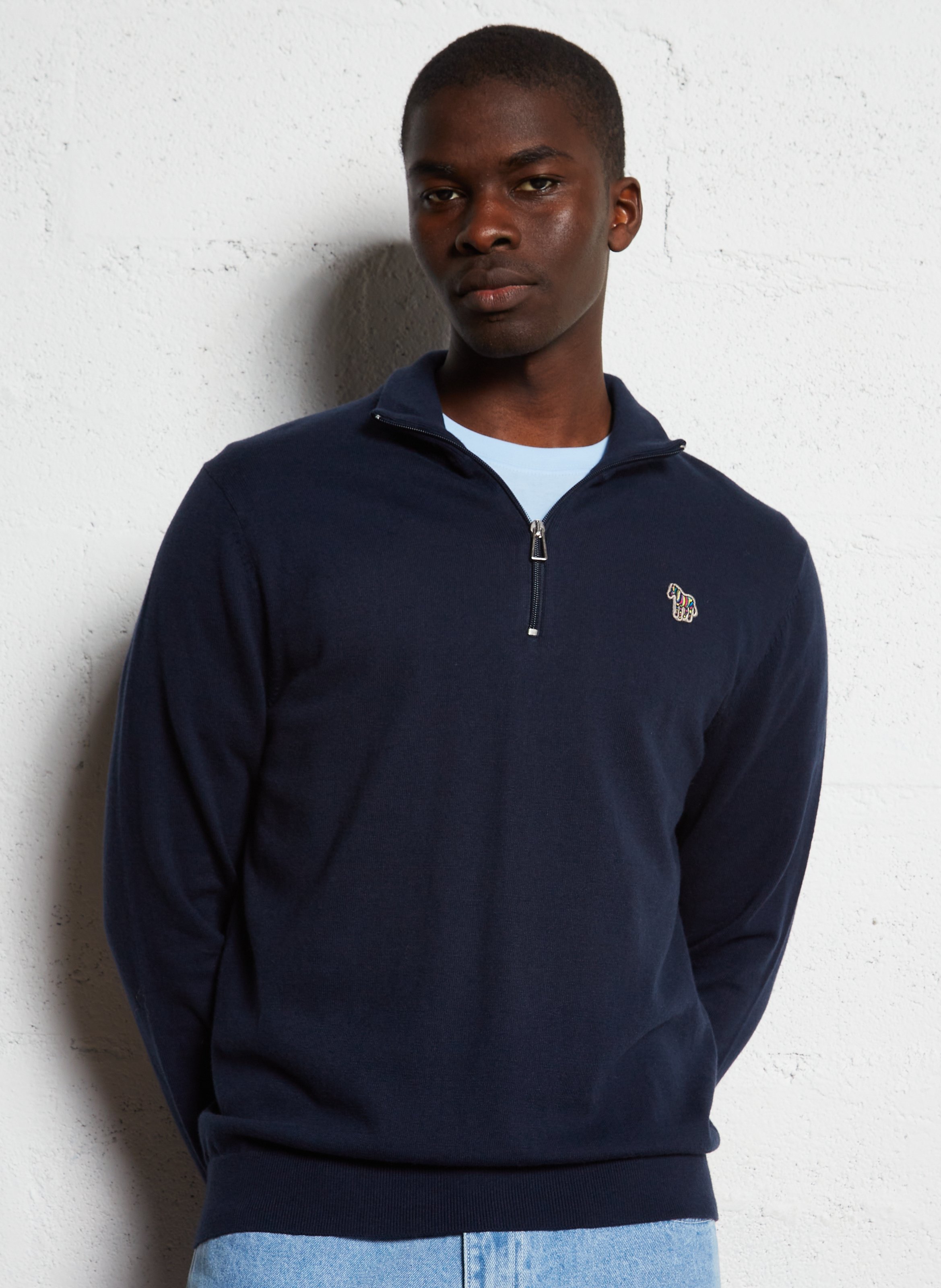 Cotton-blend high-neck zipped sweater PAUL SMITH