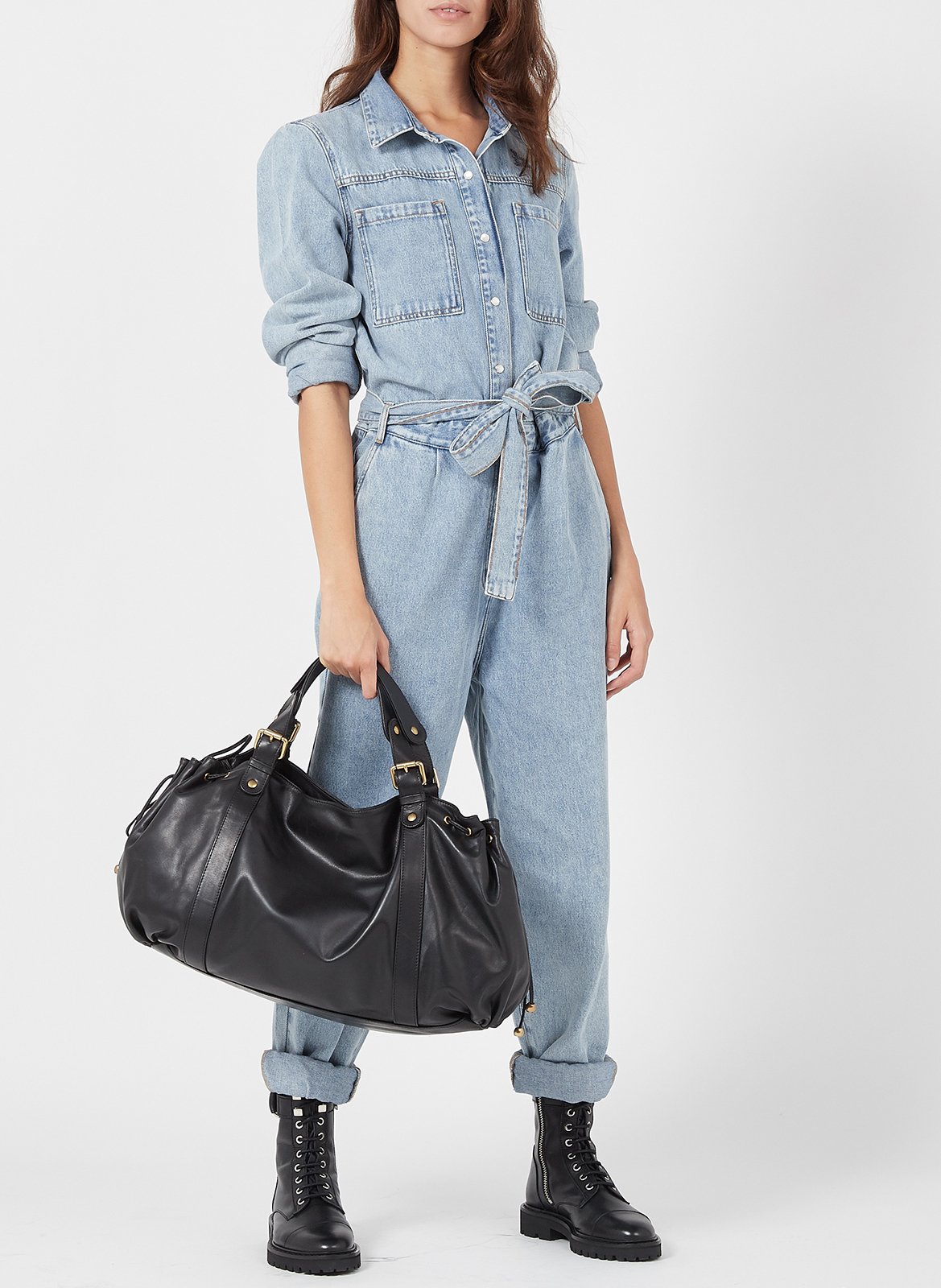 Leather weekend bag GERARD DAREL Black