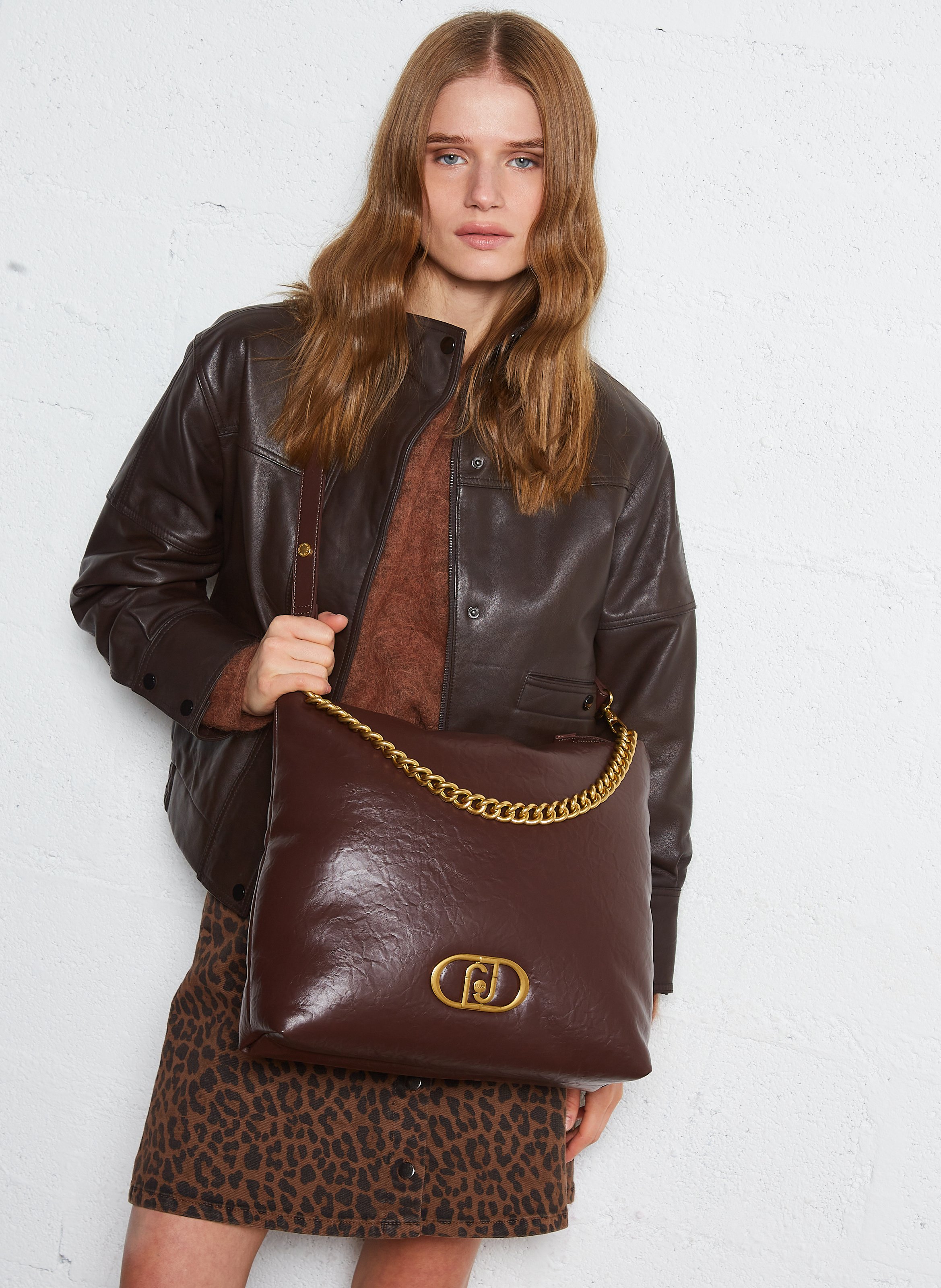 Sac à main effet cuir LIU JO Marron