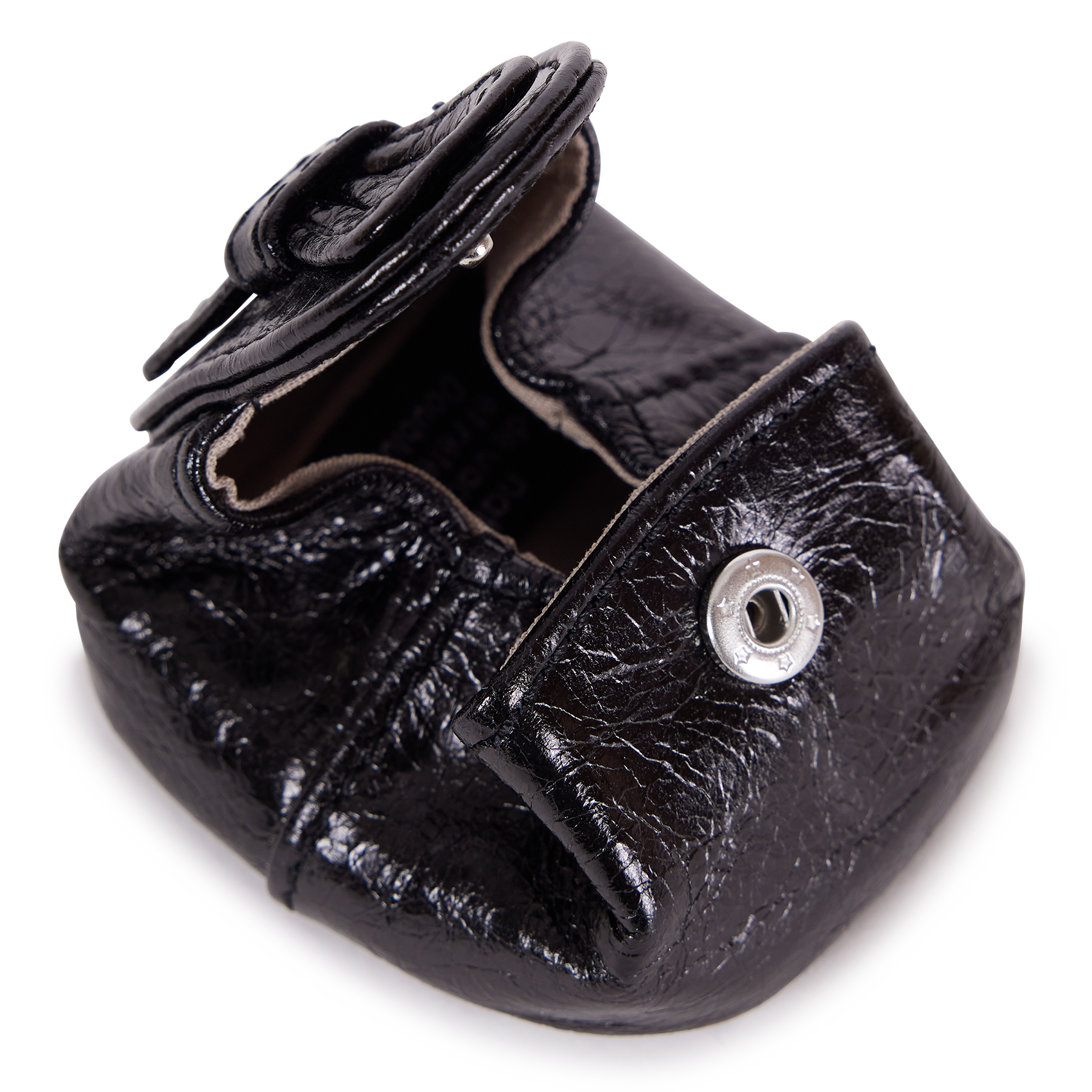 Porte-monnaie noeud en cuir NAT & NIN Noir