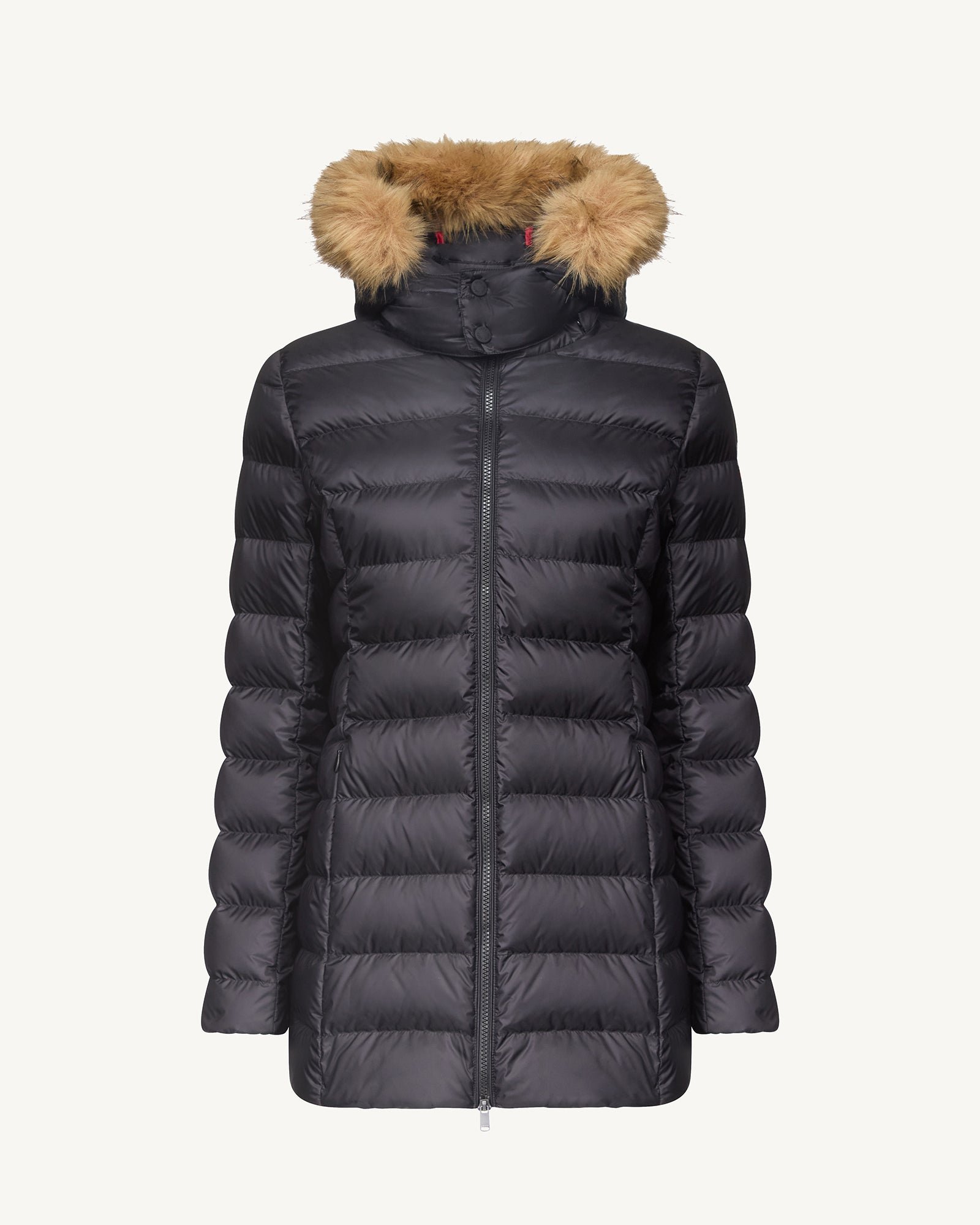 Mid-length puffer coat for extreme cold in pearl JOTT Black