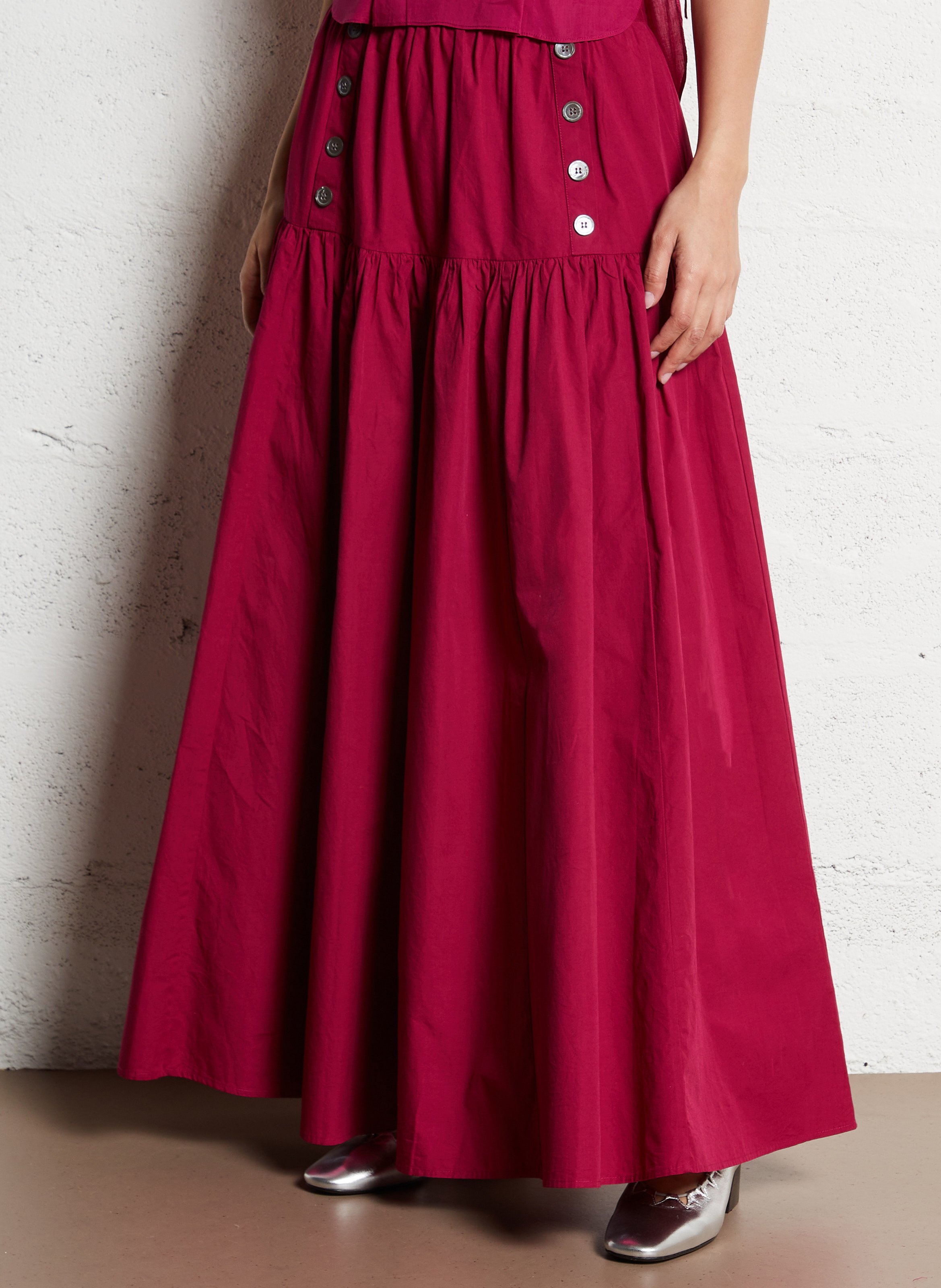 Anaïs cotton midi skirt ANTIK BATIK Red