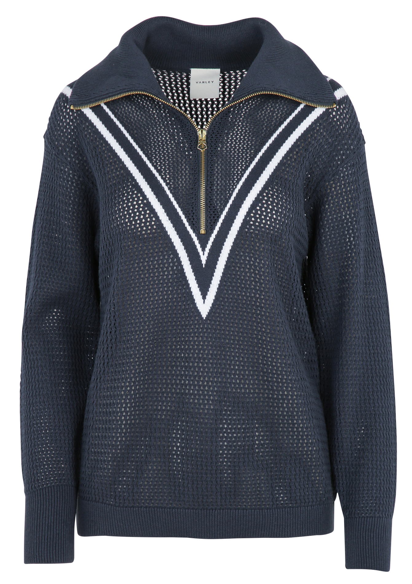 Strickpullover mit Stehkragen und Reißverschluss VARLEY Blau