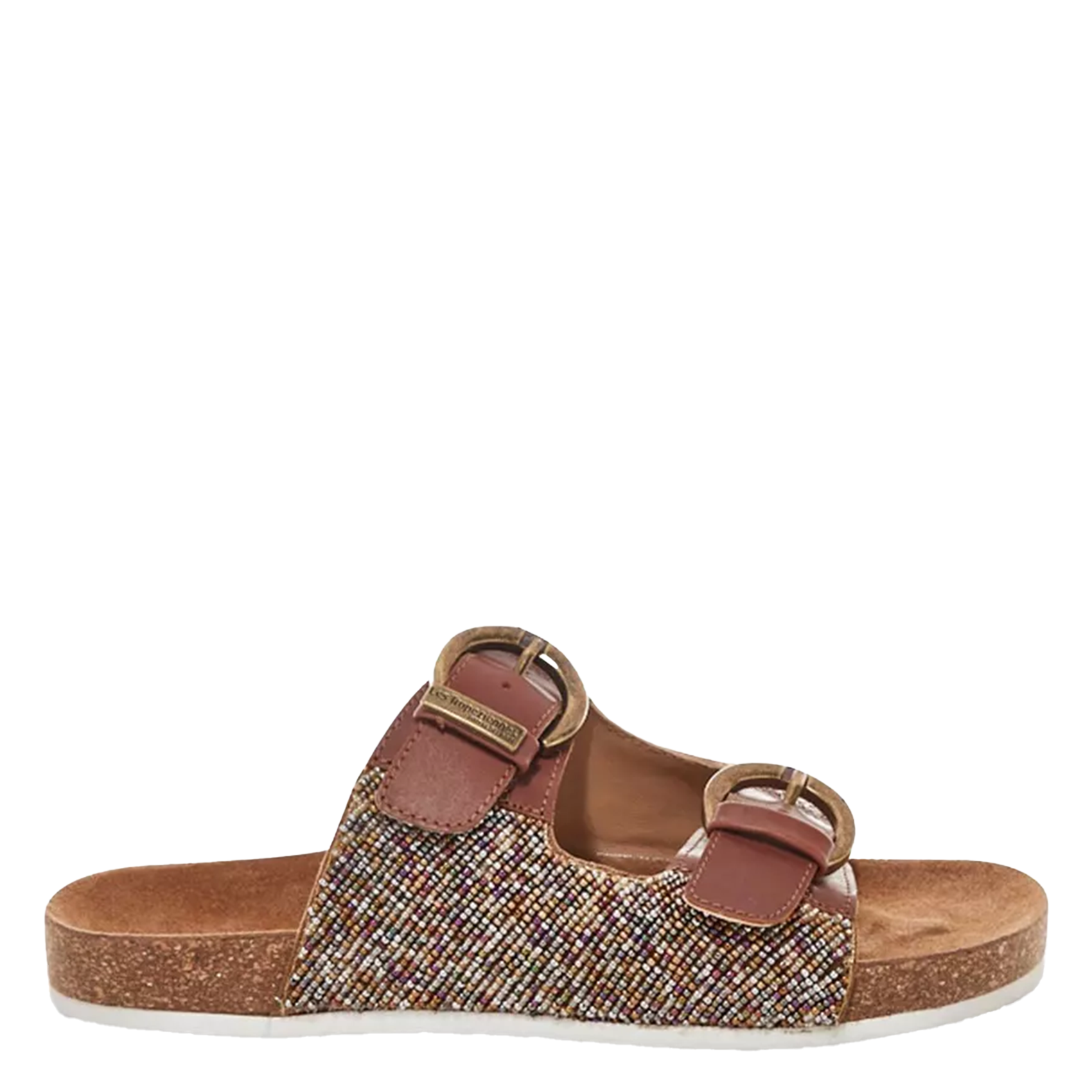 Flat beaded leather sandals LES TROPEZIENNES PAR M.BELARBI Brown