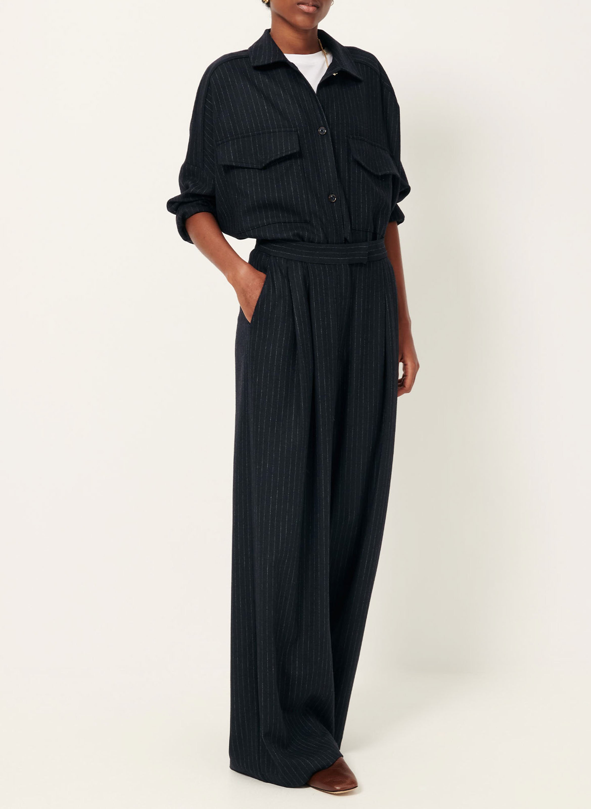 Straight striped trousers  SESSUN Blue