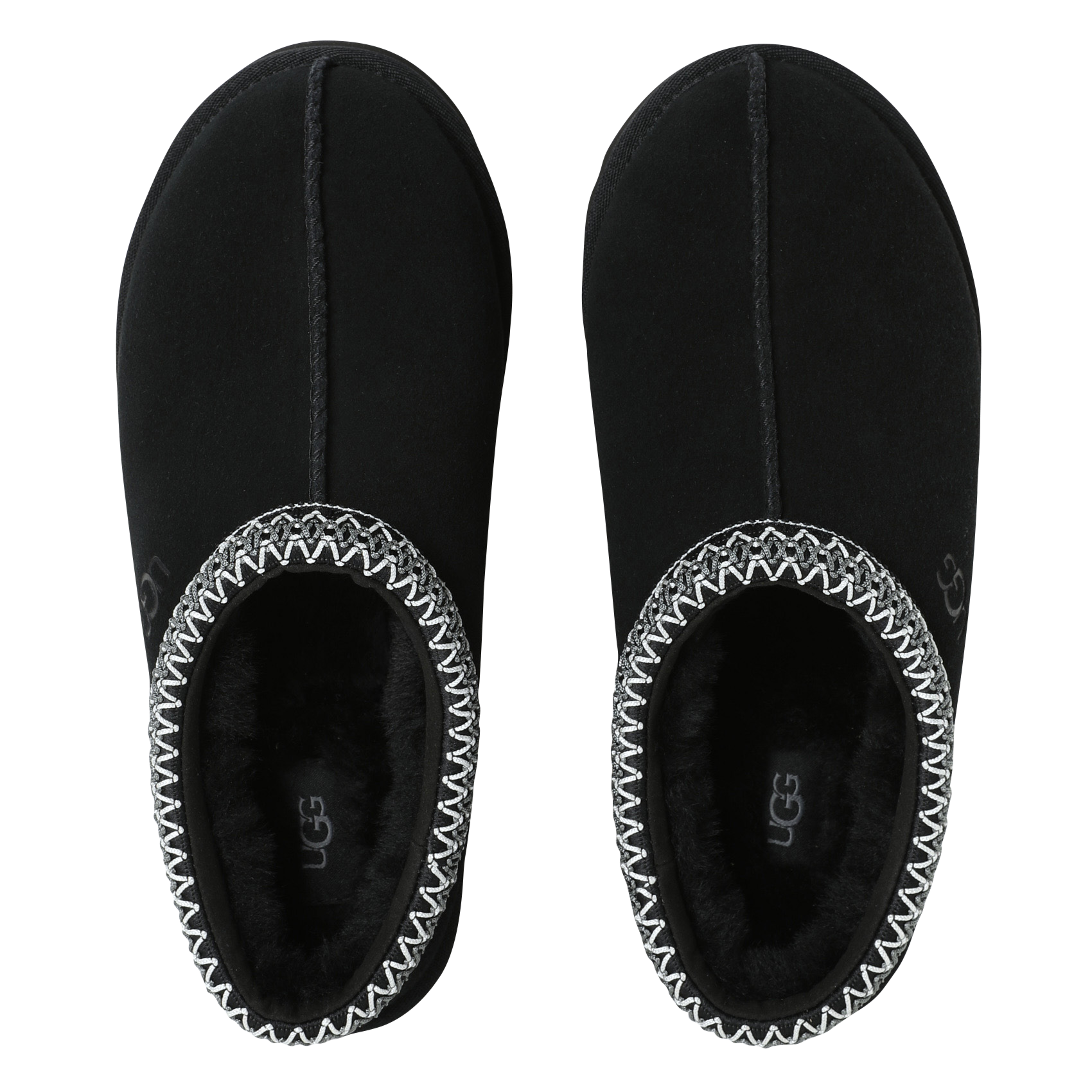 Deels leren klompen UGG Zwart