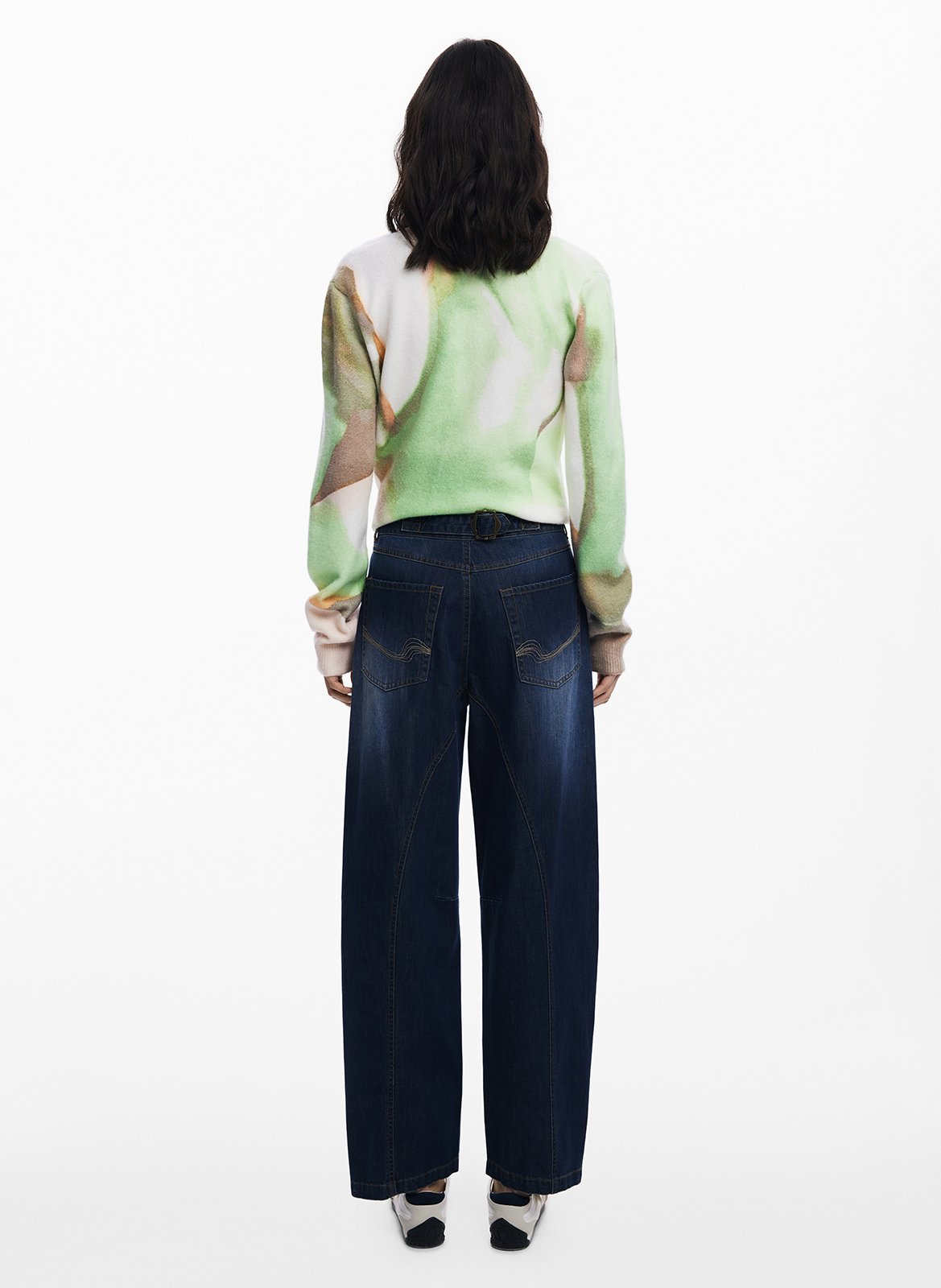 Jean ballon en coton mélangé DESIGUAL Bleu