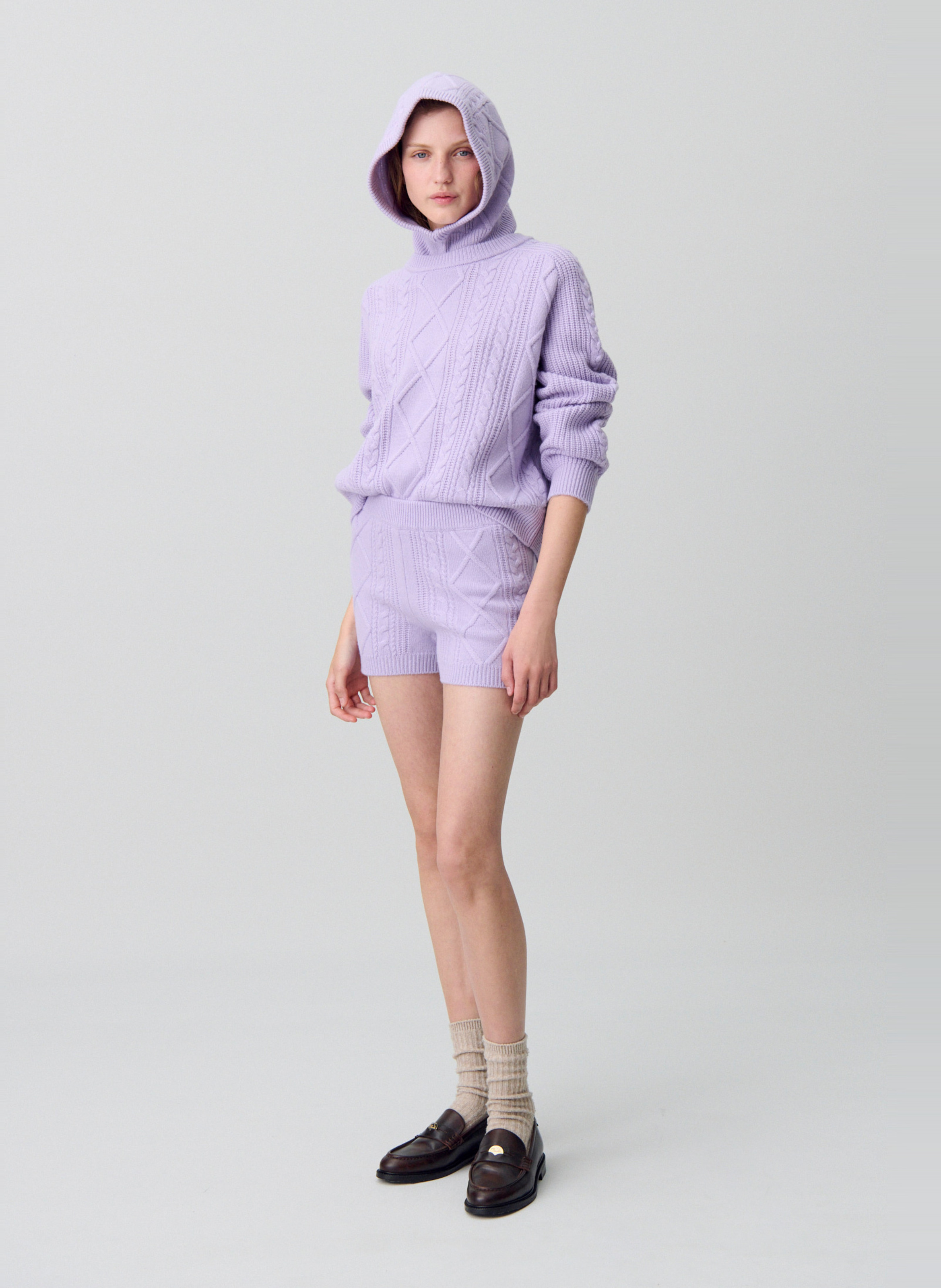 Short moulant en laine et cachemire CLAUDIE PIERLOT Violet