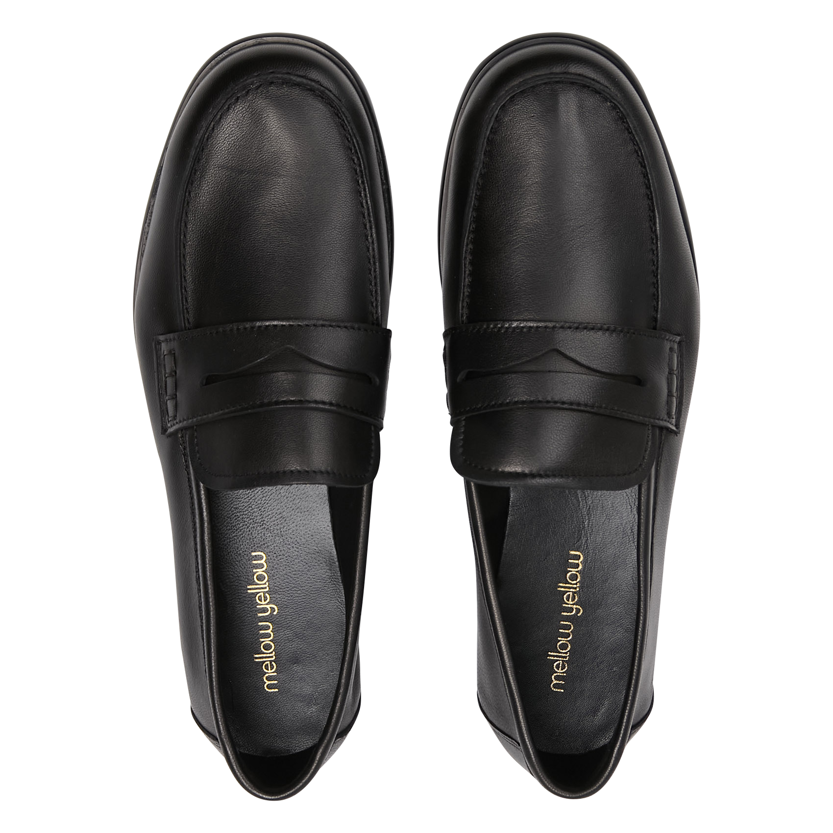 Plain leather moccasins MELLOW YELLOW Black