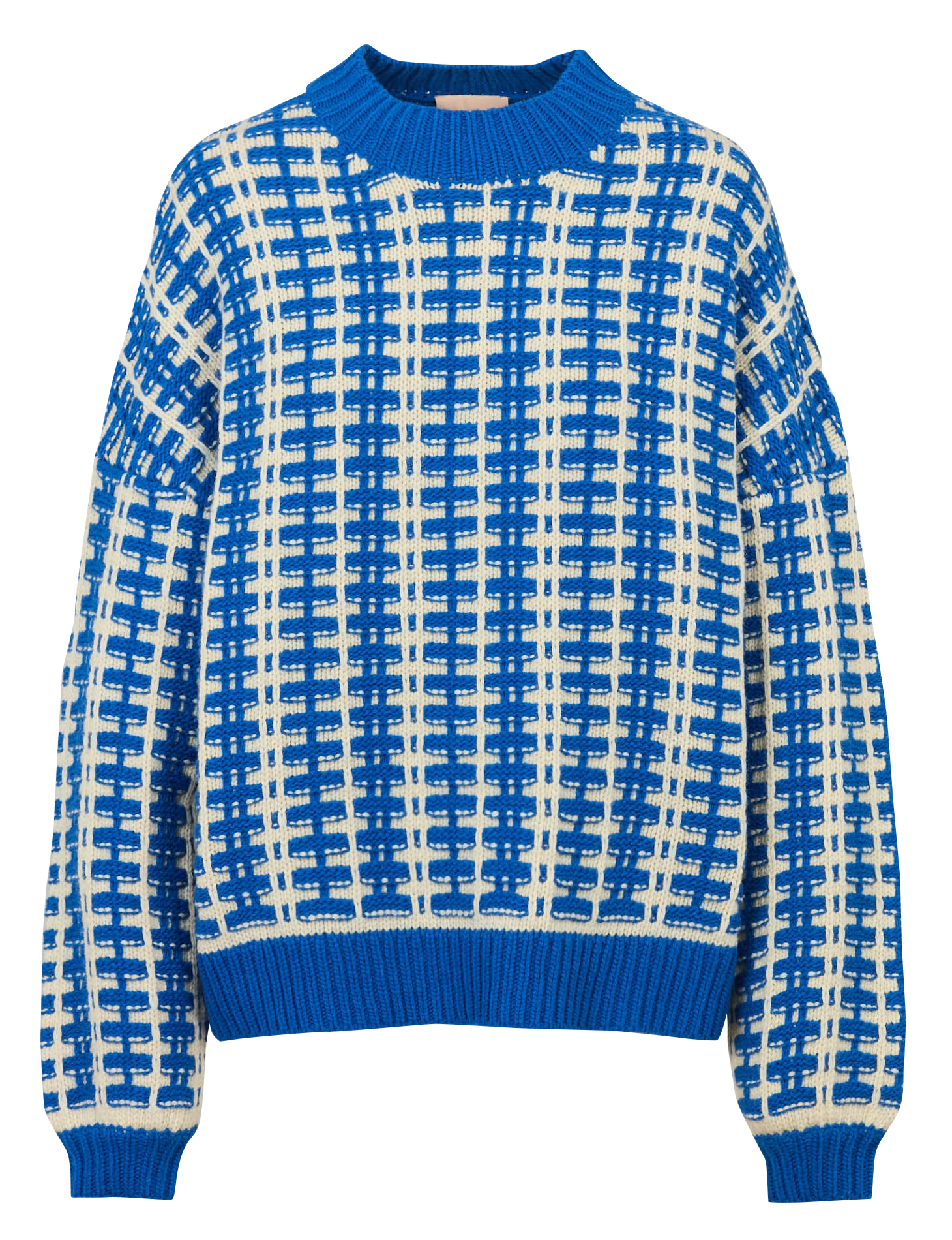 Pull col rond en laine mélangée STELLA NOVA Bleu