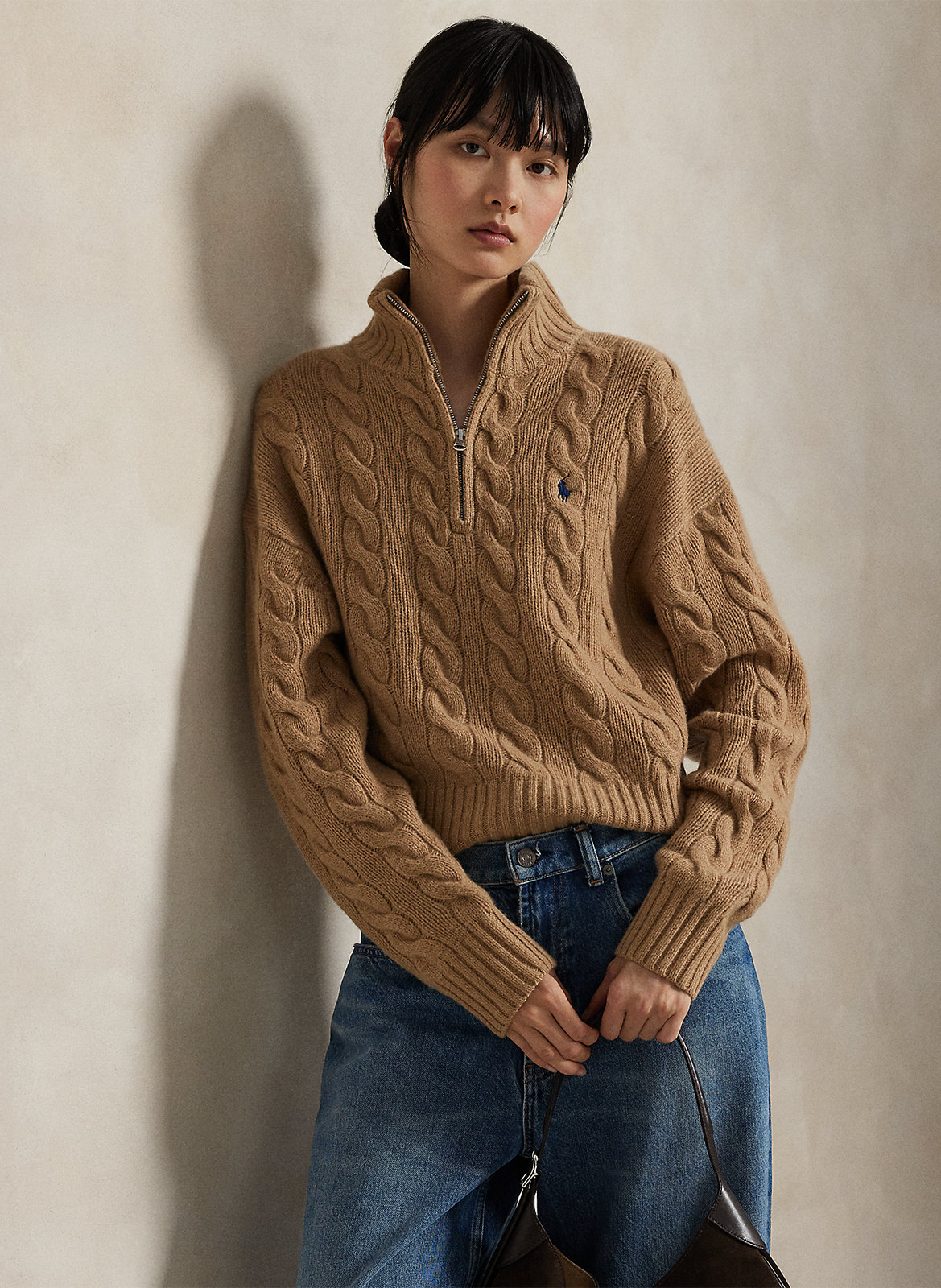 Pull col montant en laine et en cachemire POLO RALPH LAUREN