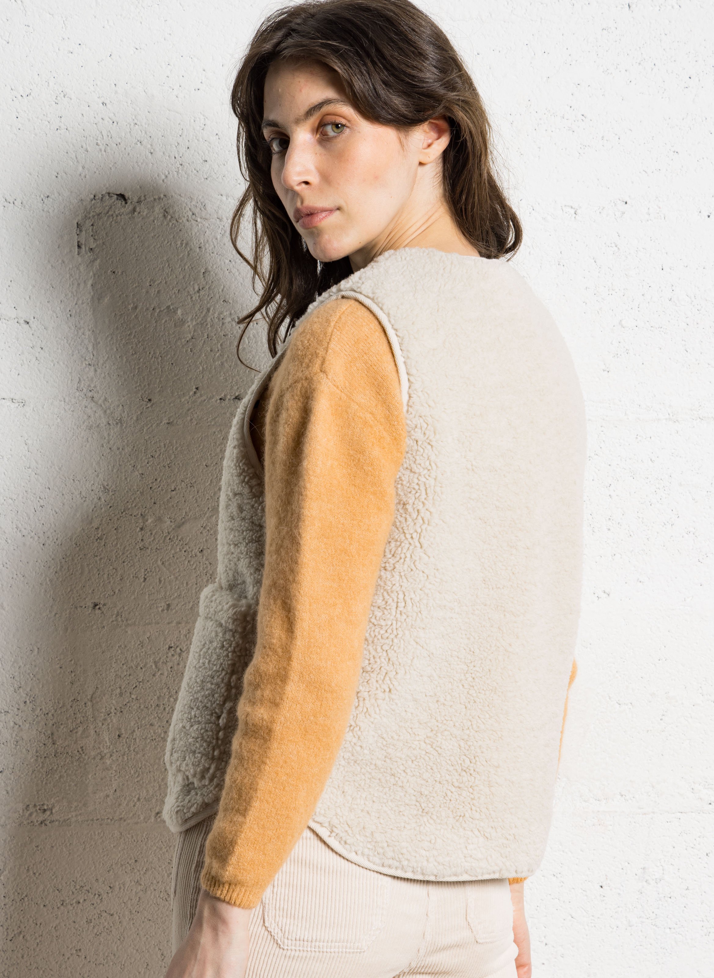 Veste sherpa à col rond HARTFORD Multicolore