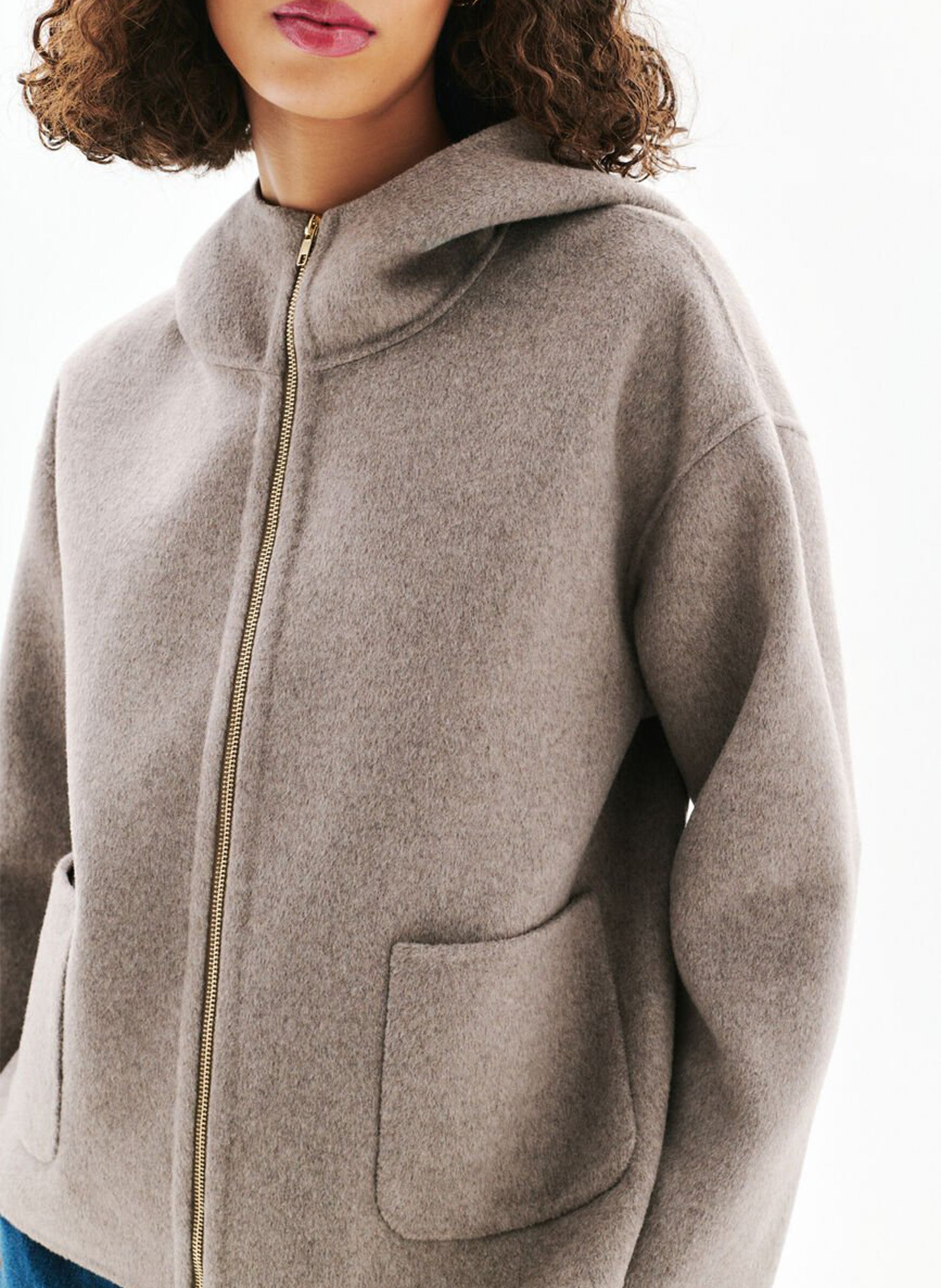 Sweat oversize à capuche CAROLL Marron