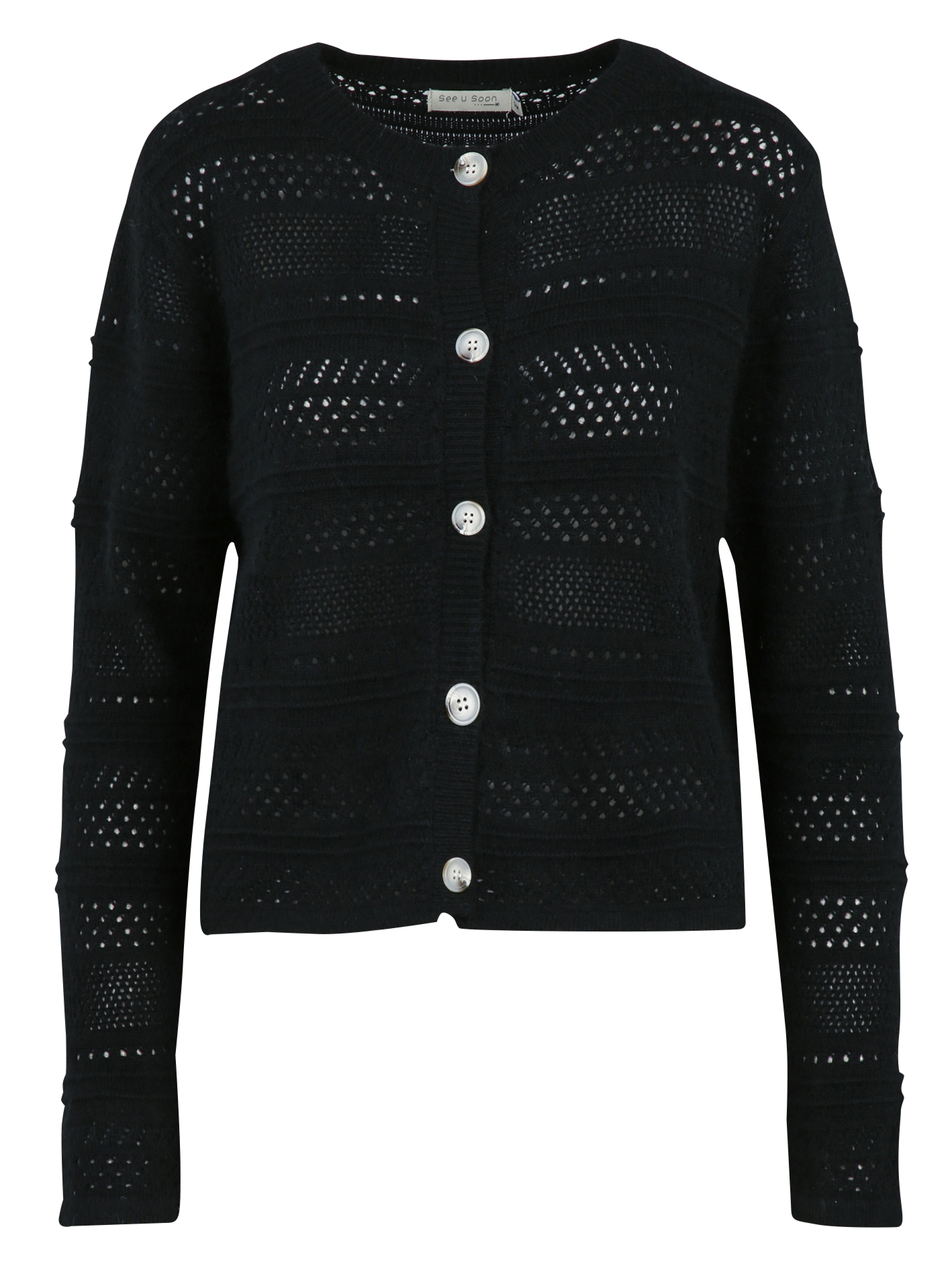 Gilet col rond  SEE U SOON Noir