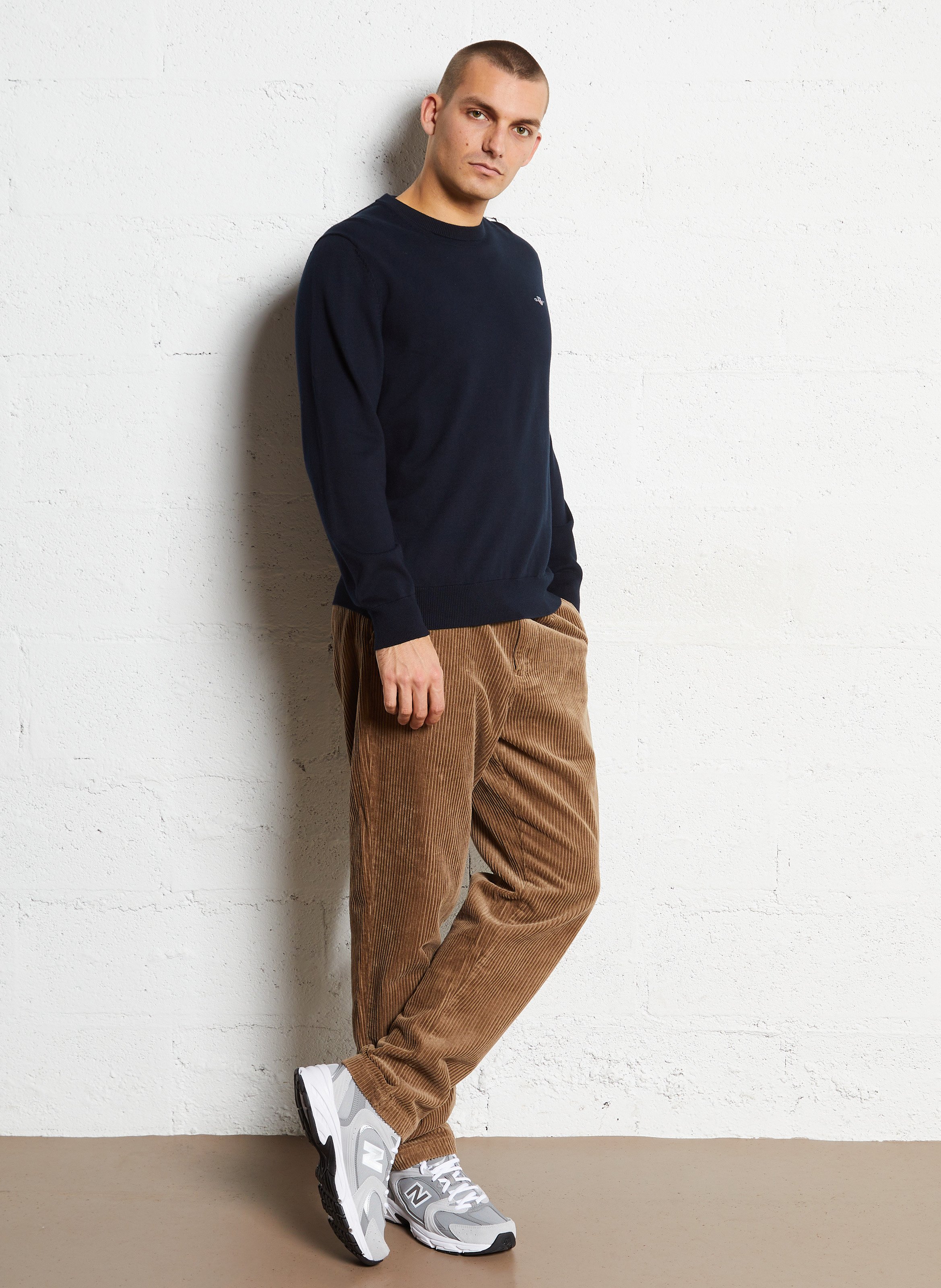 Straight cotton sweater GANT Blue