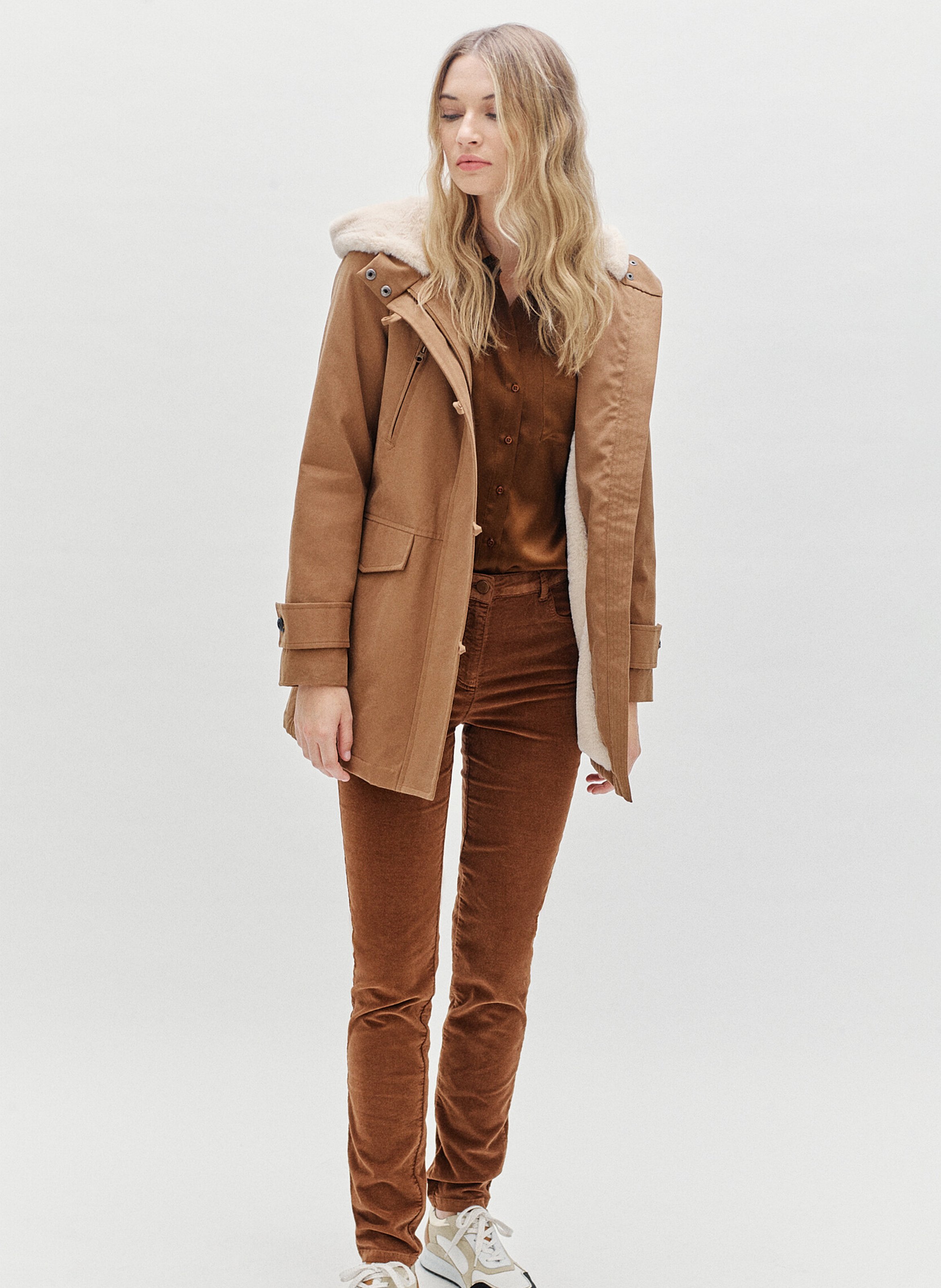 Hooded parka CAROLL Brown