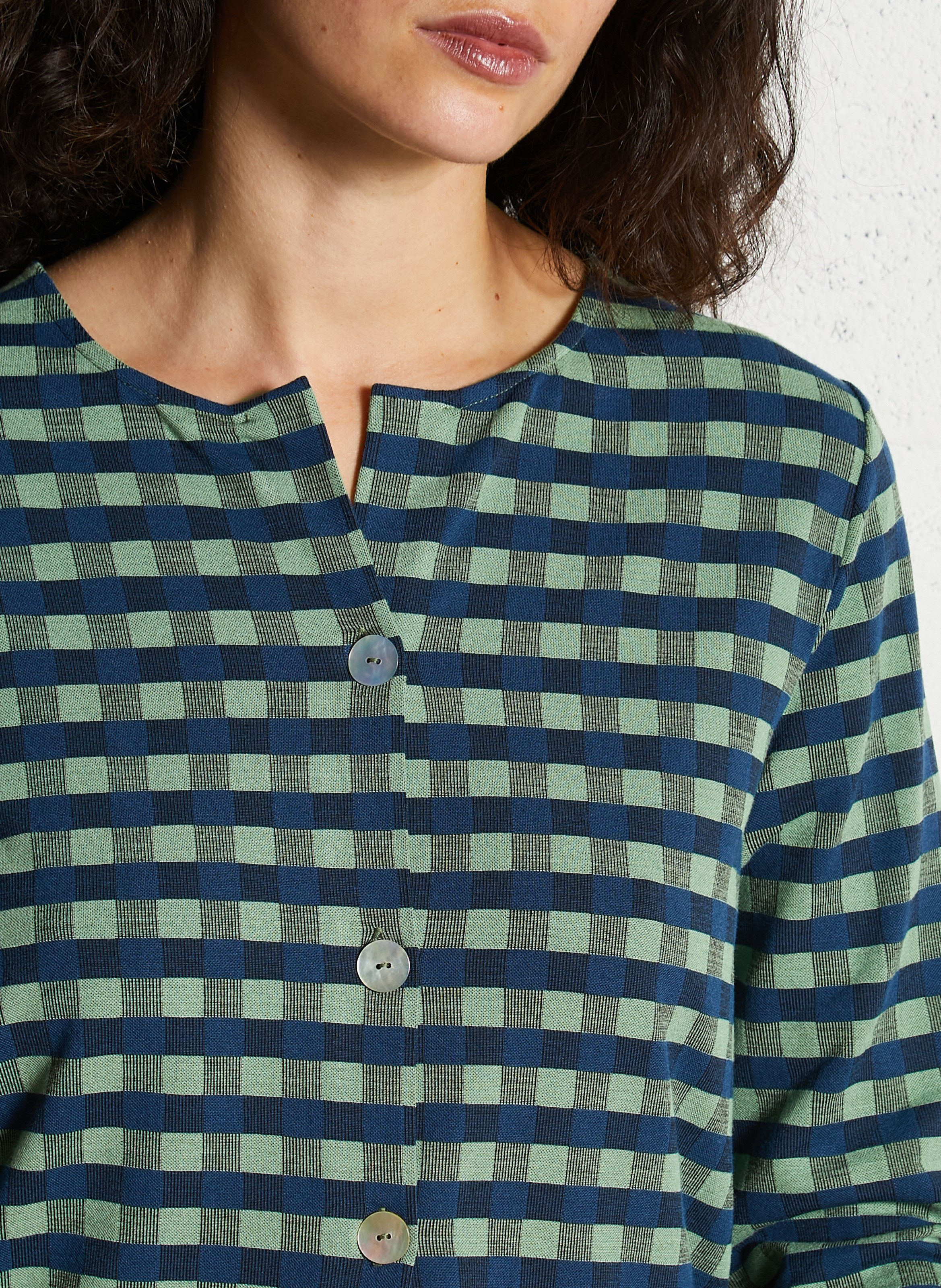 Ruitjesvest met ronde hals NICE THINGS Blauw