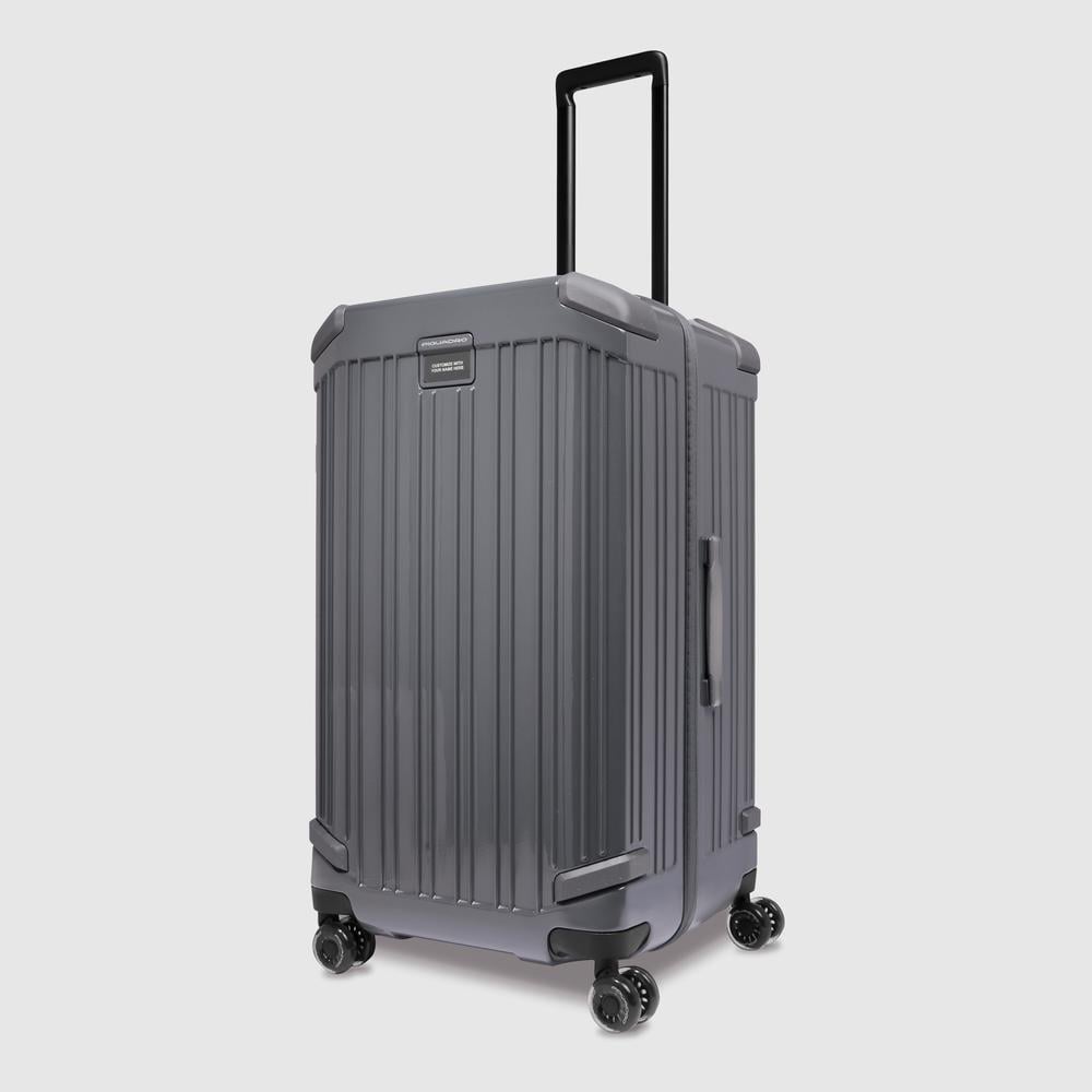 Trunk model 4-wheel trolley suitcase with TSA lock, small size PIQUADRO Grey