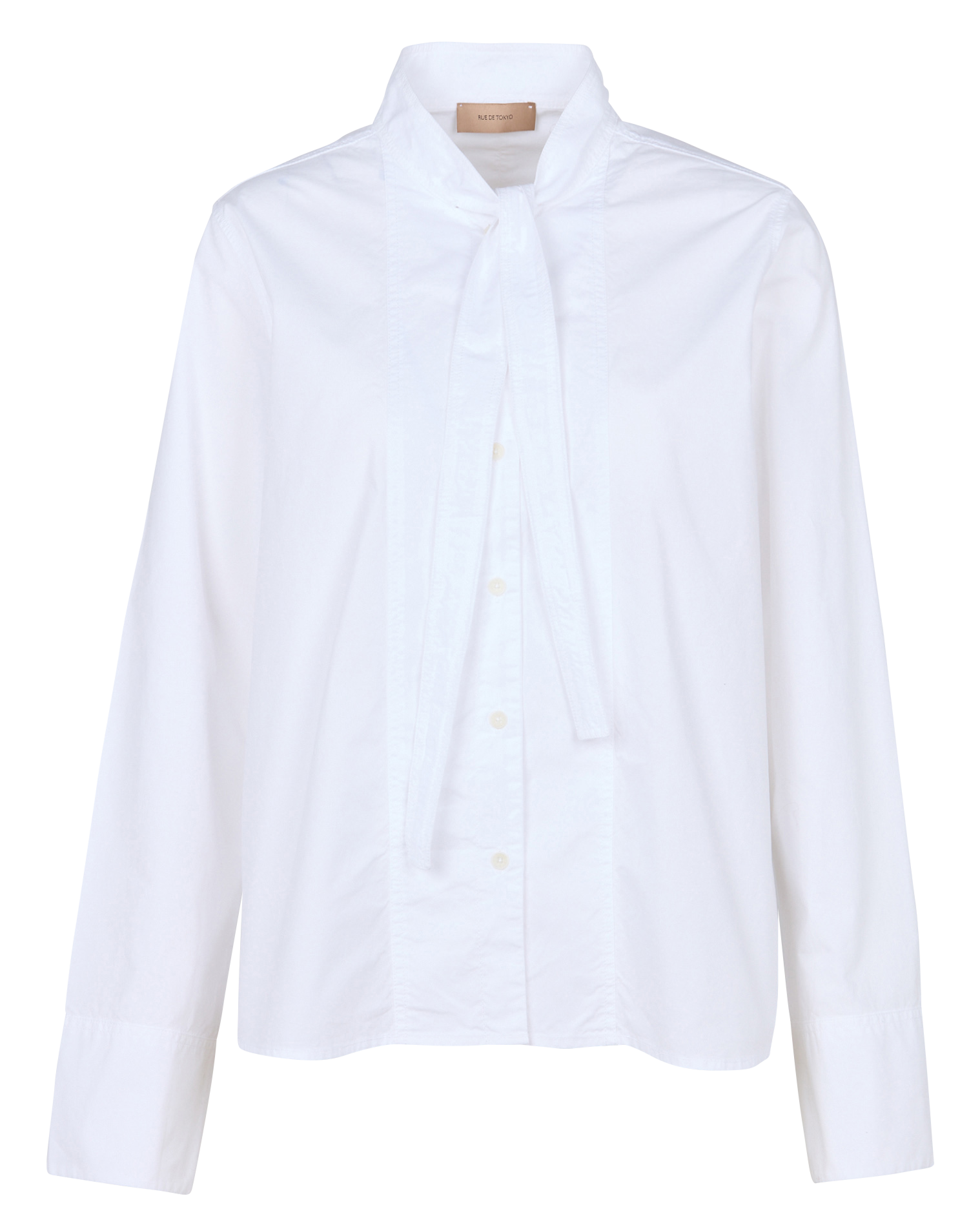 Effen rechte blouse met strikje RUE DE TOKYO Wit