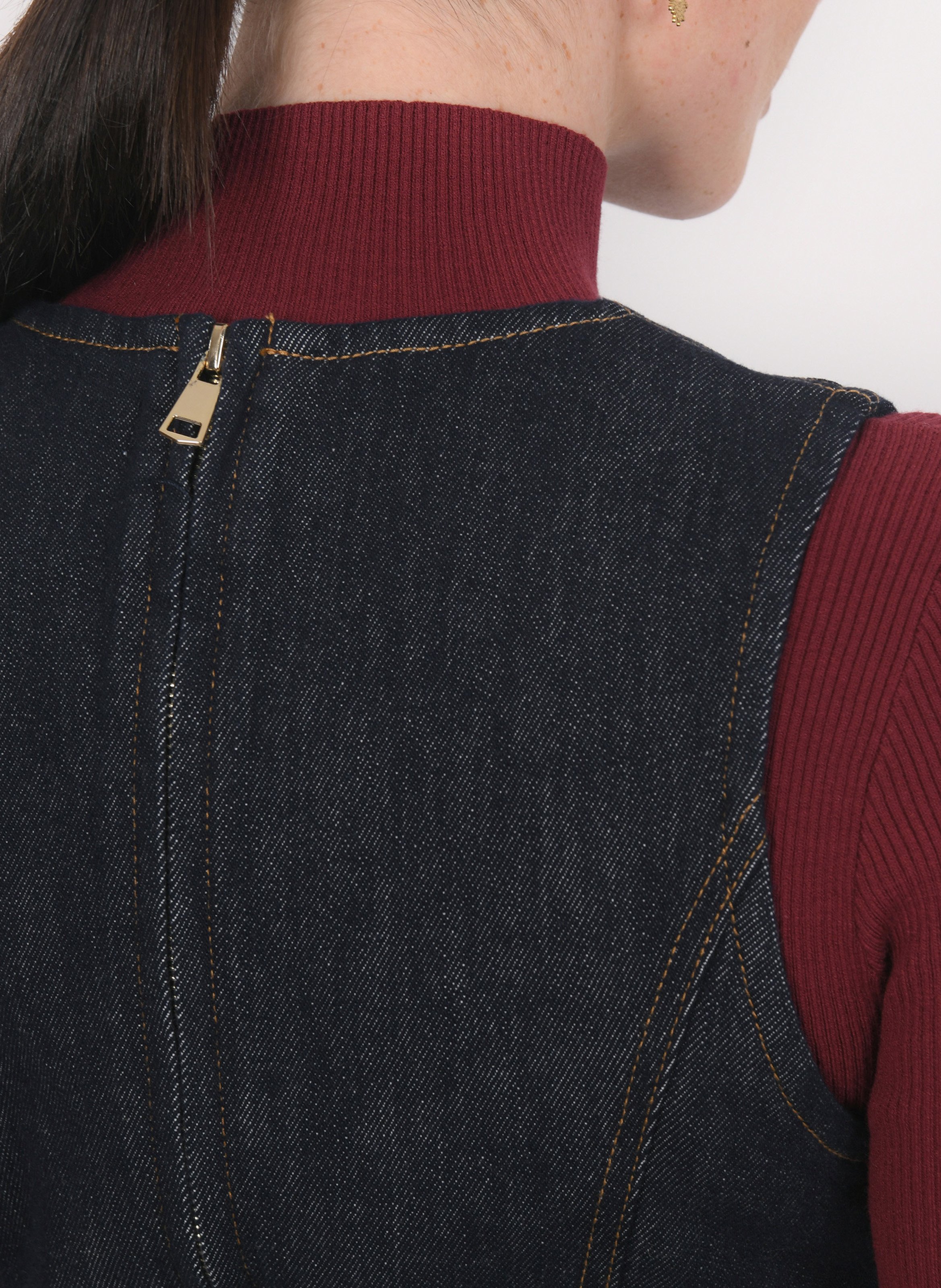 Fitted short dress in raw denim KOOKAI Raw denim