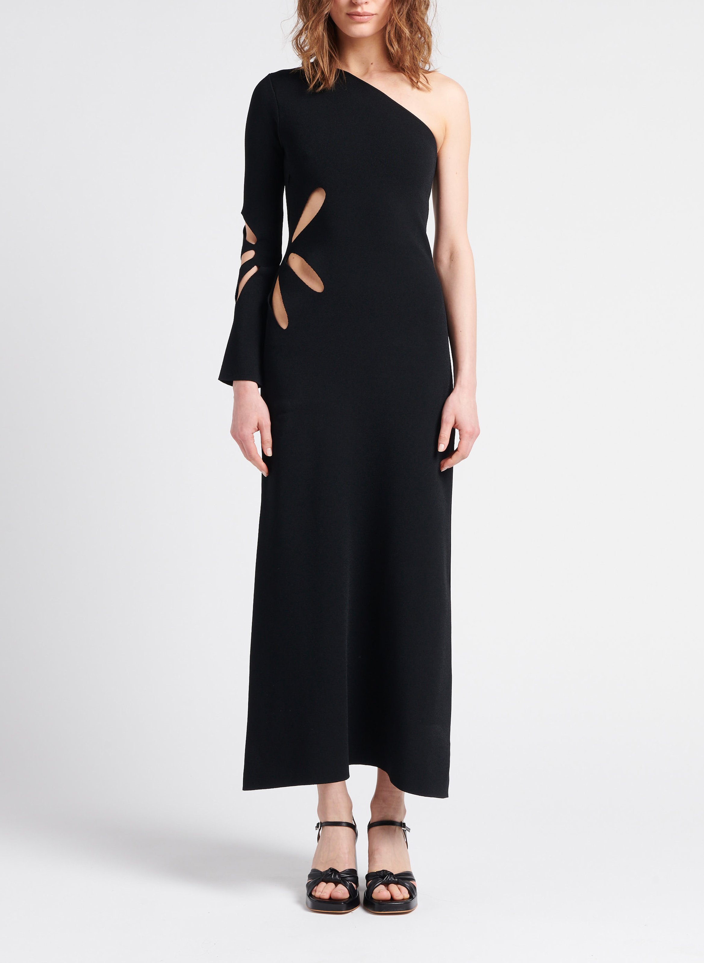 Robe midi col asymétrique  SONIA RYKIEL Noir